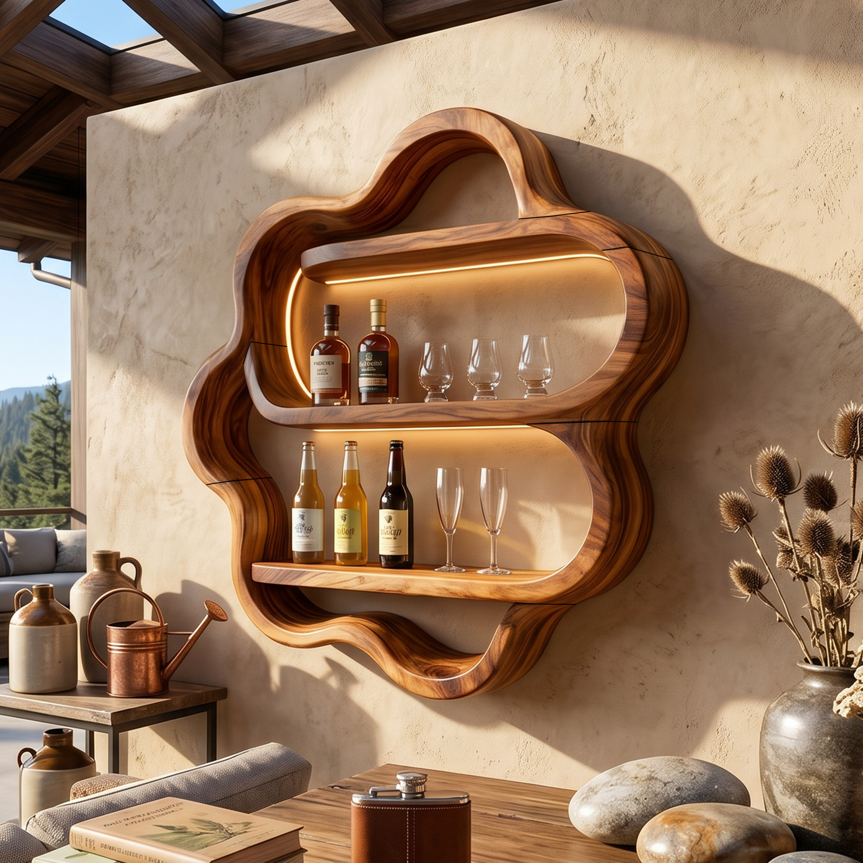 Minimalist Display Wine Rack Shelf For Kitchen Dining SILDTTNWH026