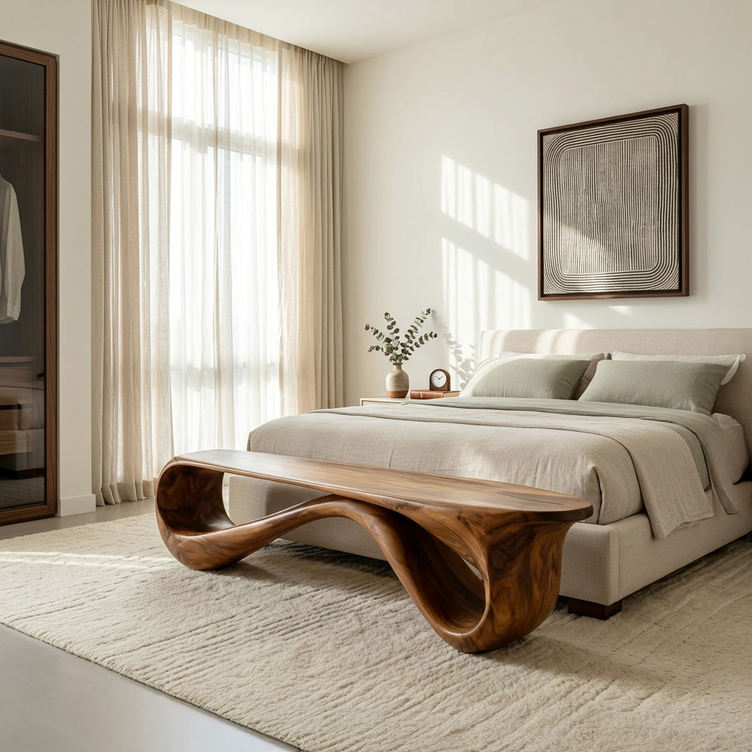 Contemporary Natural Wood Bench For Home Entry Decor RTTHHNCHR136
