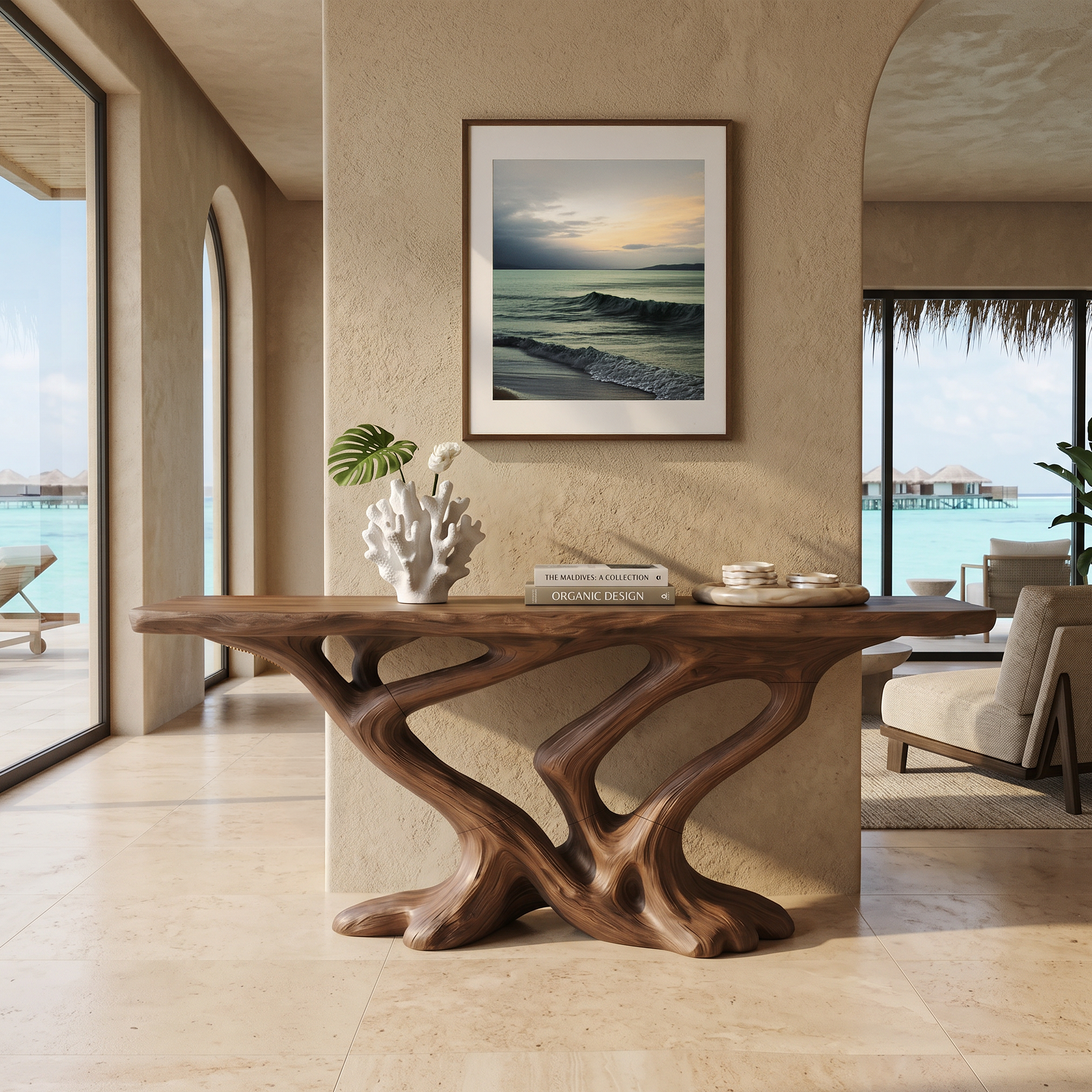 Contemporary Infinity Console Table Modern Entryway SILDTTRCS099