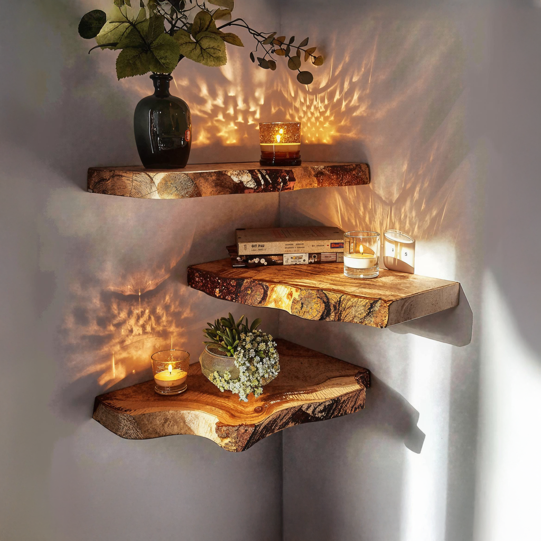 Floating Corner Shelves Wooden Shelves SILDTCN019