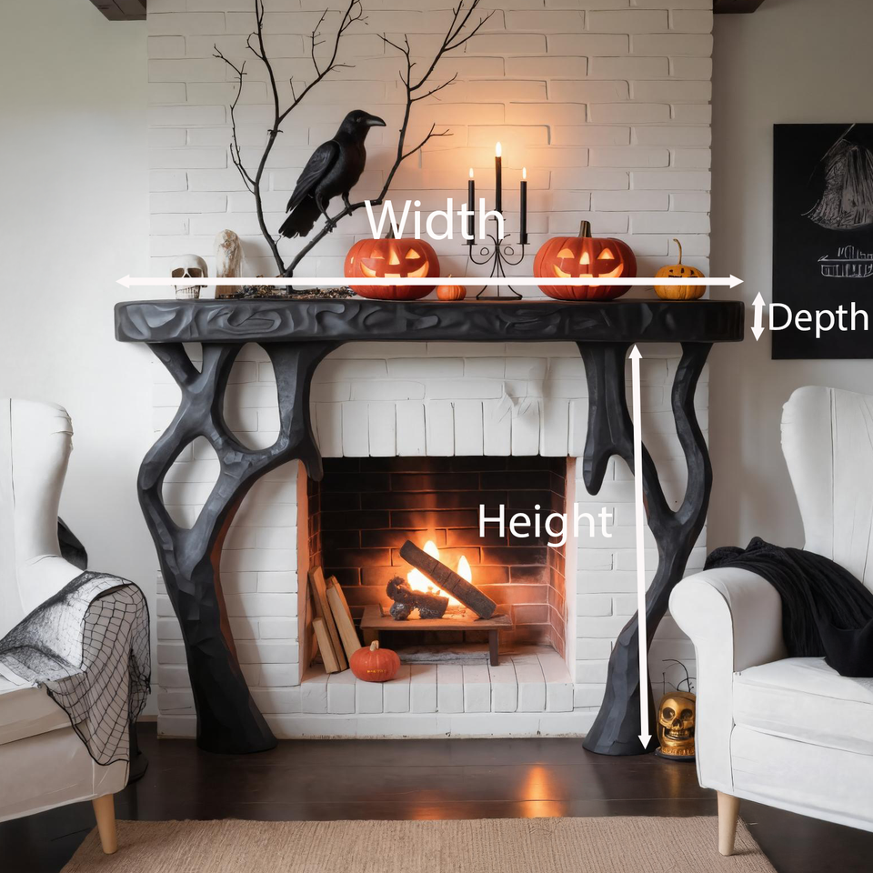 Gothic Halloween Fireplace Mantel With Branch Leg Design For Living Room SITHTTHW002