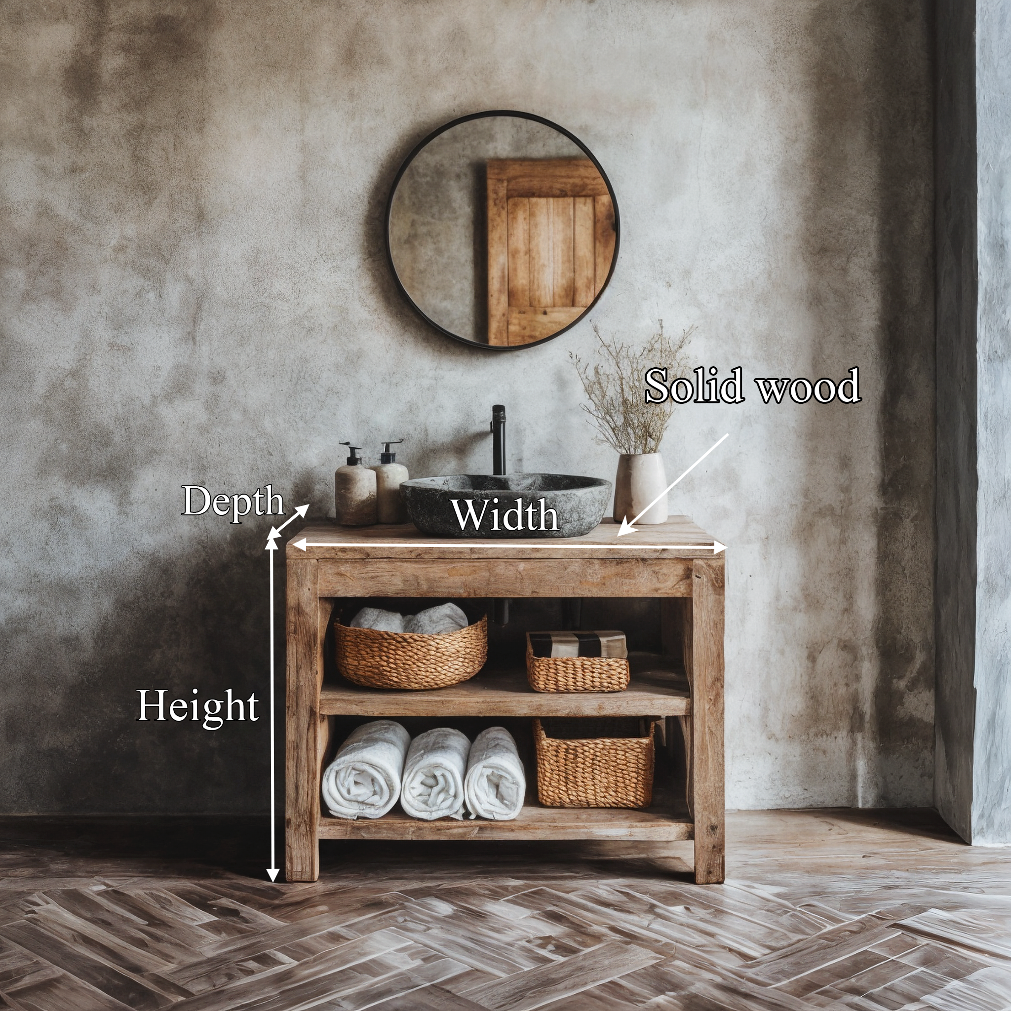 Custom Reclaimed Wood Vanity Bathroom SINLBRV026