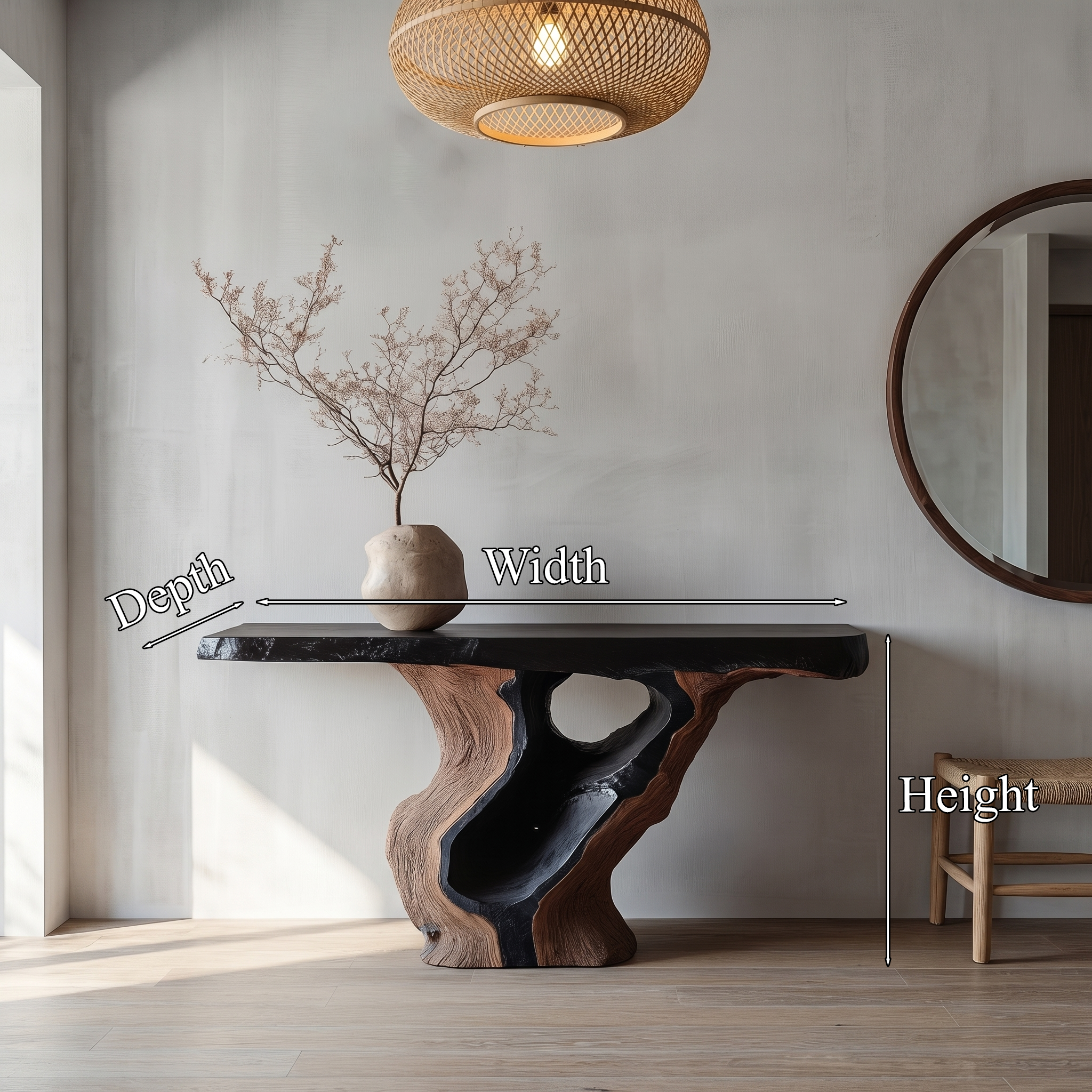 Sculptural Tree Root Console Table For Entryway And Living Room SINLHACS567