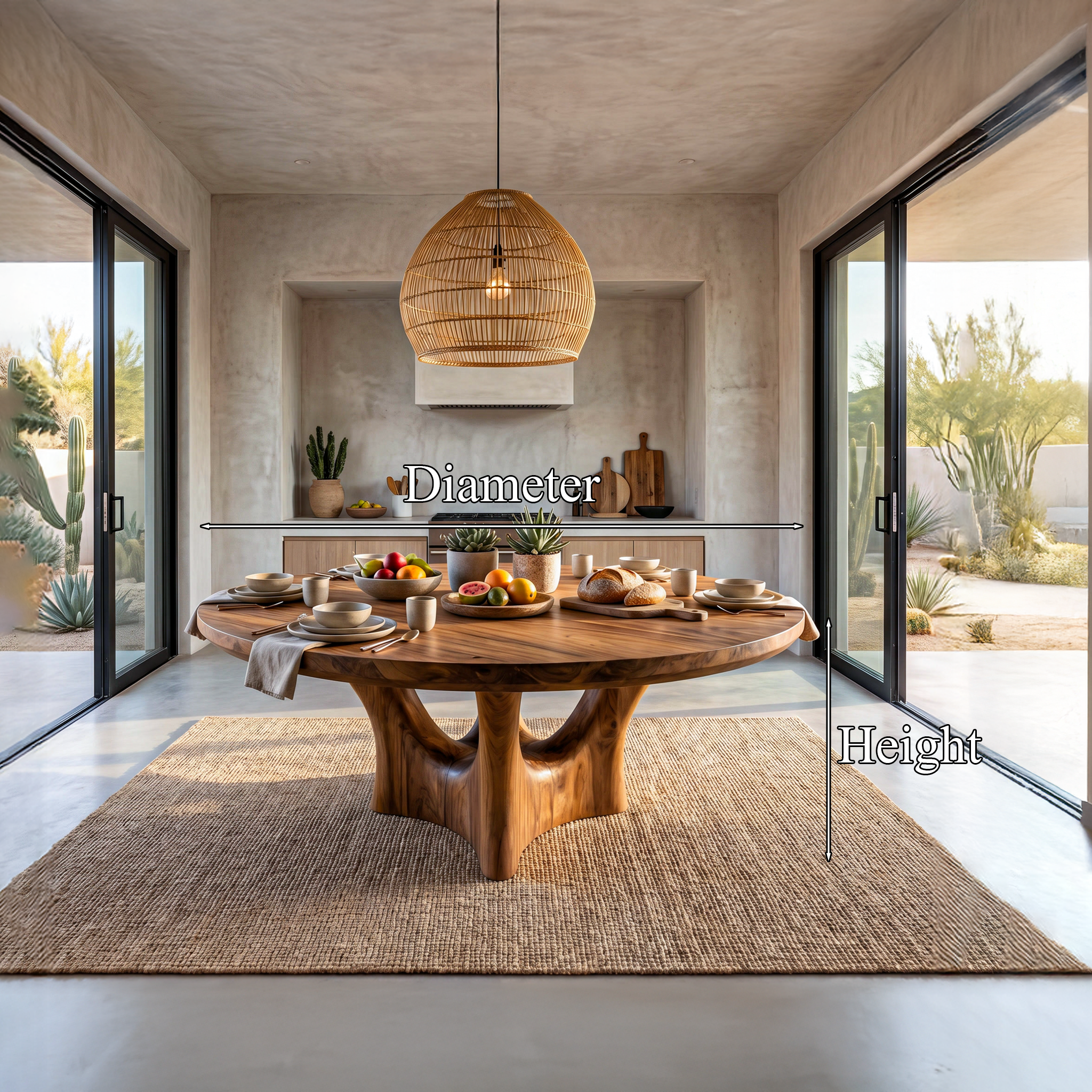 Contemporary Round Dining Table With Smooth Curved Base For Dining Room SINLHADT182