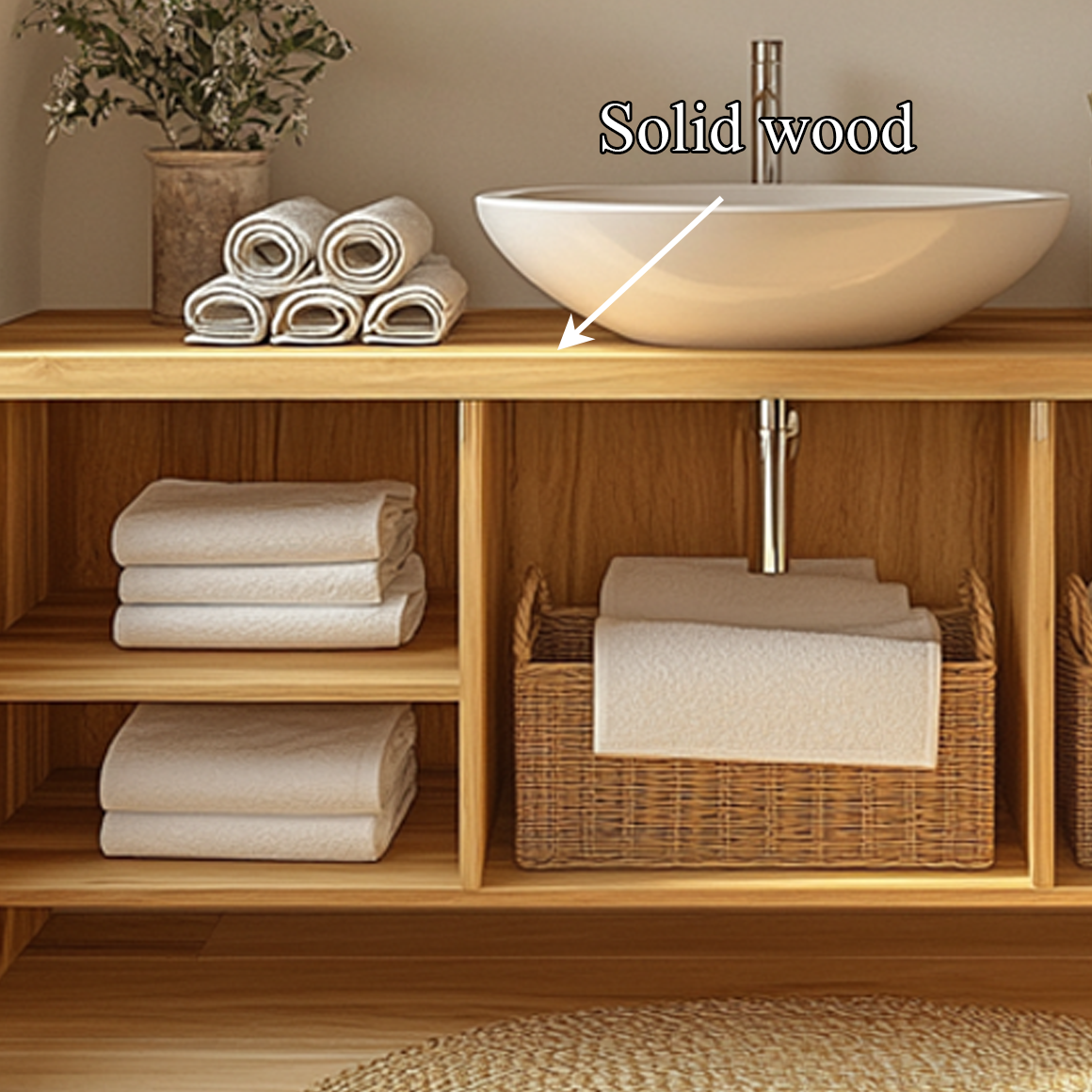 Bathroom Storage Cabinet Wooden Cabinet With Open Shelves For Bathroom SINLSABRV205