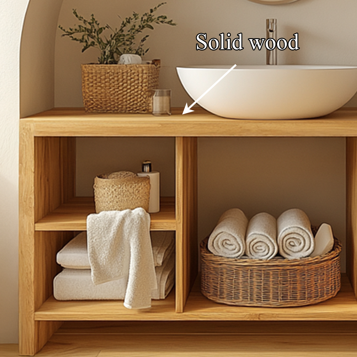 Contemporary Bathroom Storage Cabinet With Simple Open Shelf Layout SINLSABRV206