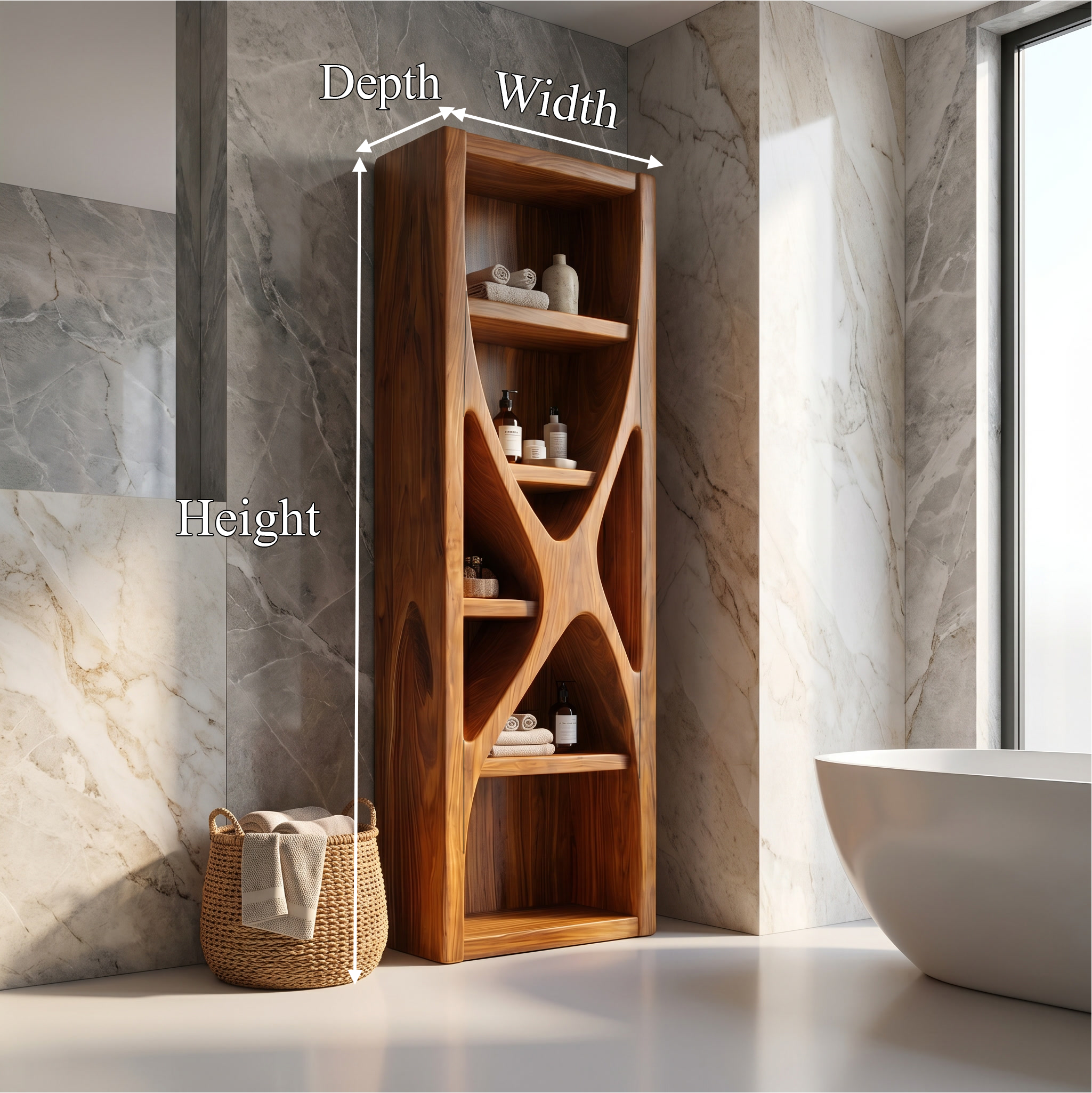 Rustic Bathroom Cabinet With Natural Branch Structure For Bathroom SINLSABCT035