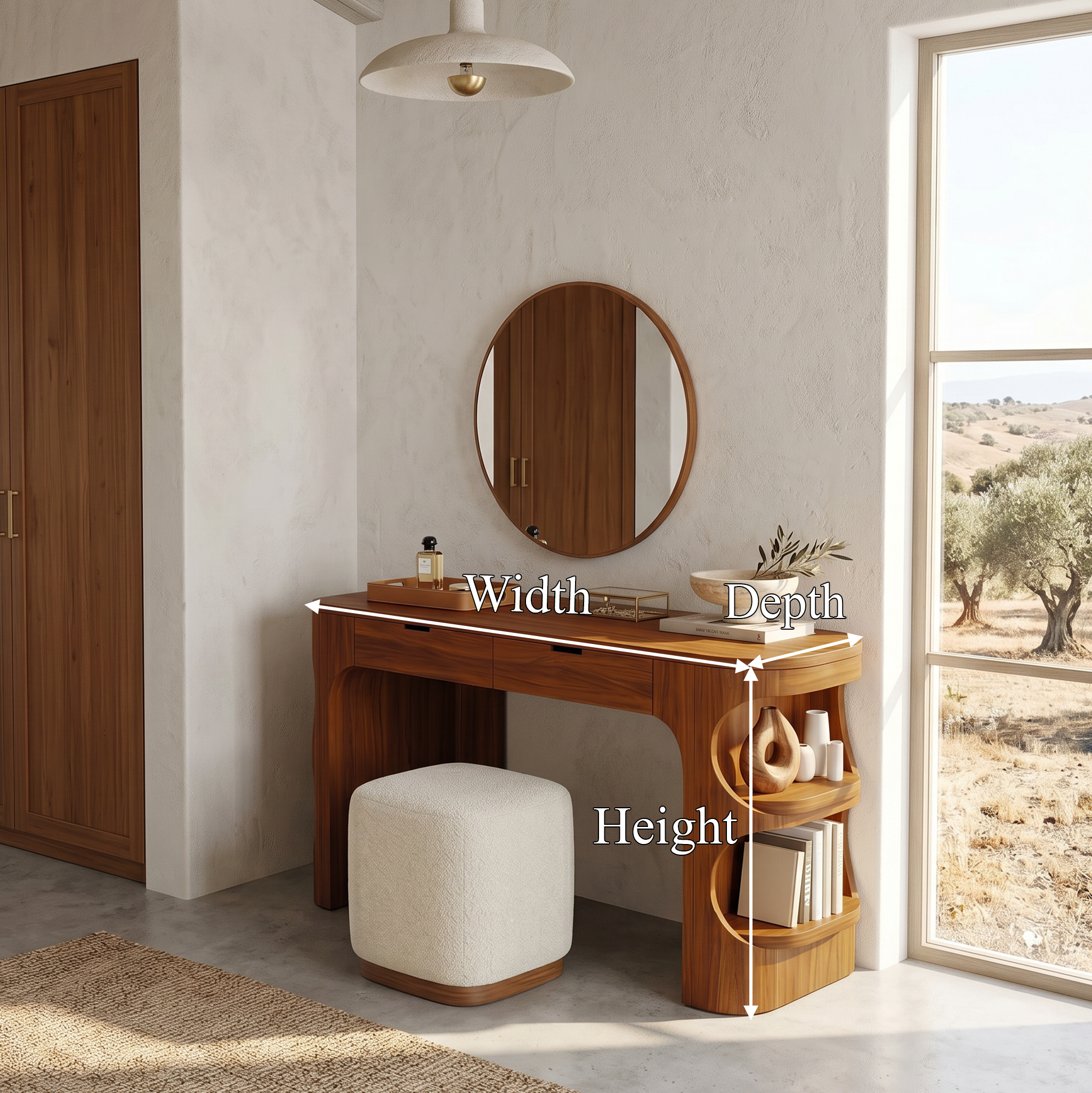Minimalist Vanity Table With Drawer Storage For Bedroom SINLSABDT074