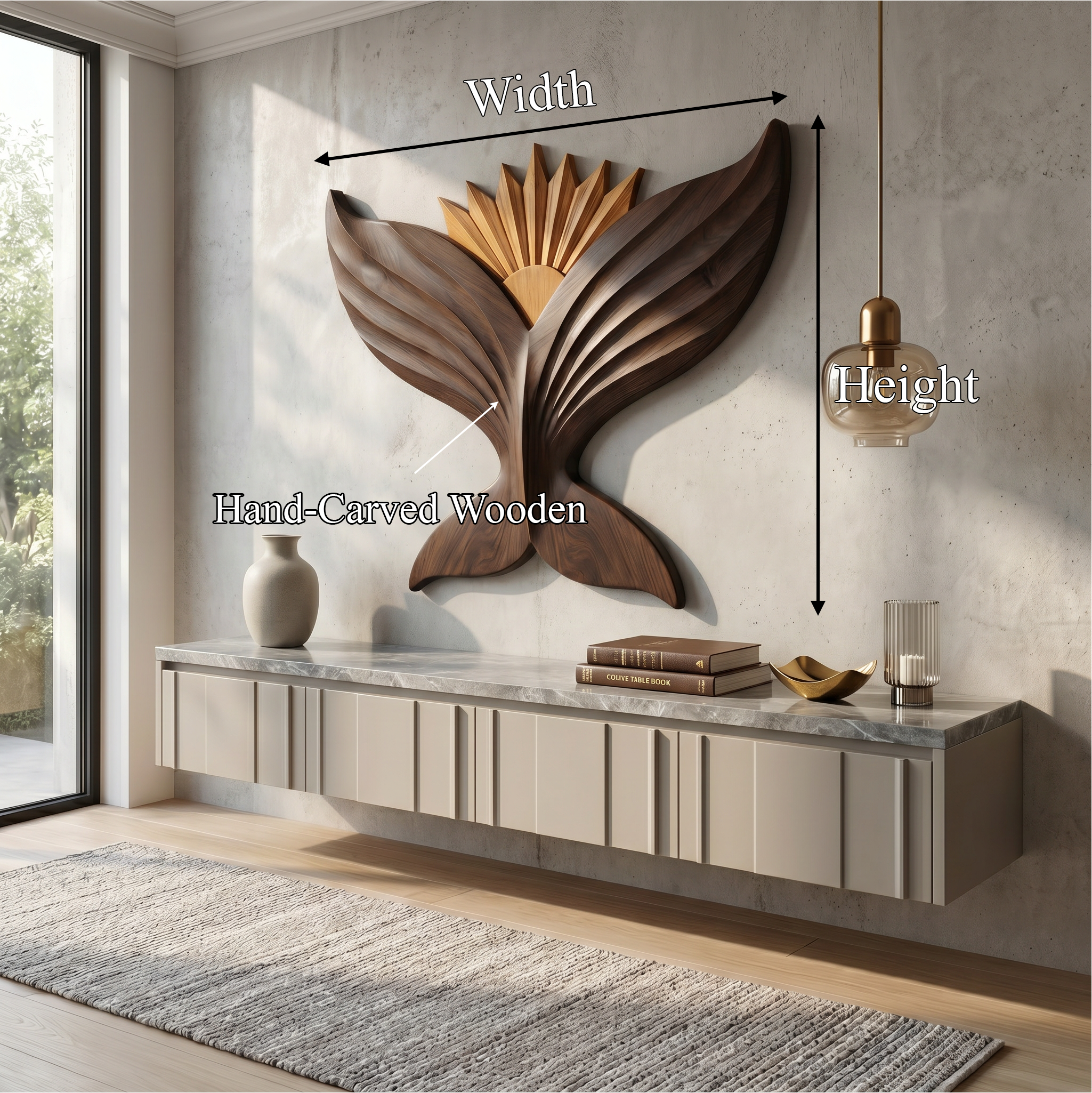 Sculptural Eagle Wooden Wall Art For Living Room And Entryway SINLSAWD086