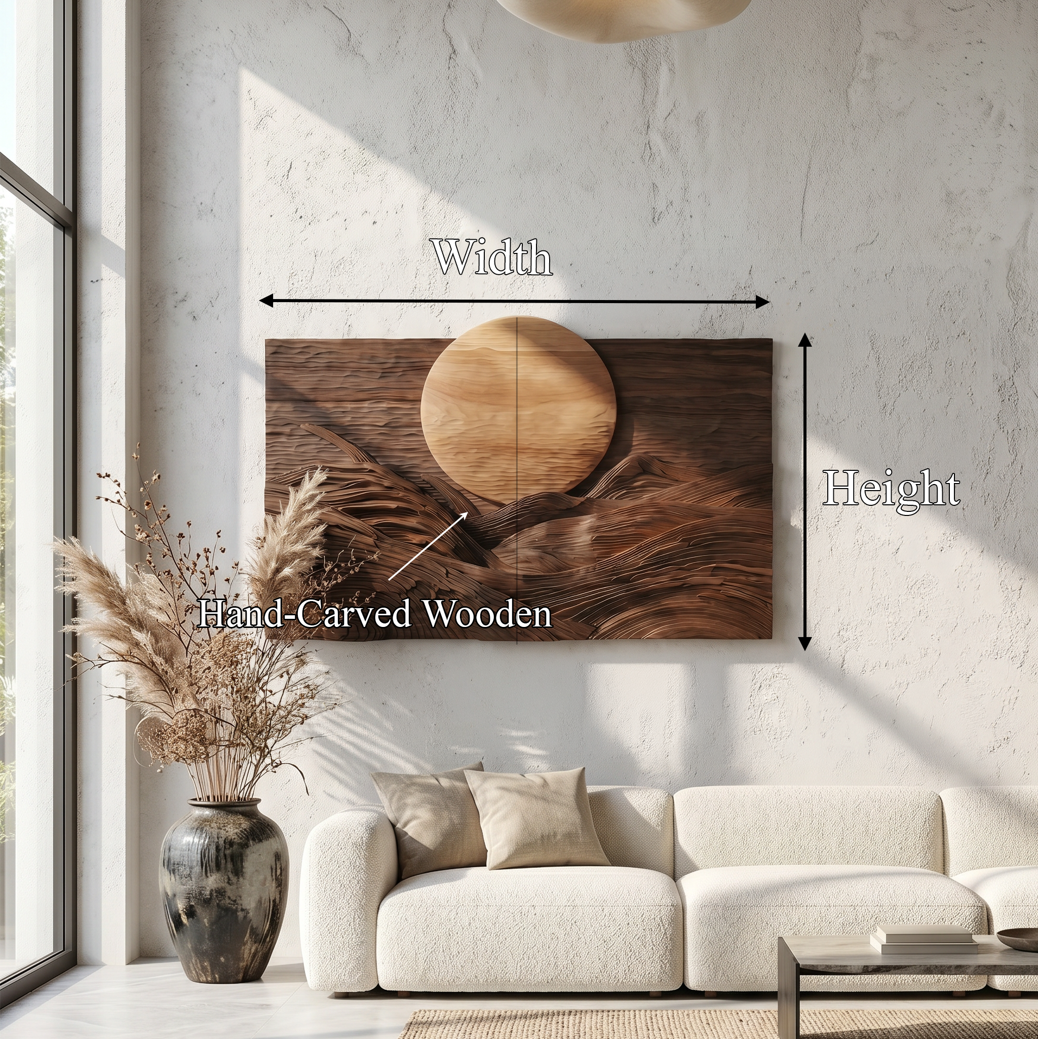 Rustic Mountain Sunrise Wooden Wall Art For Living Room And Bedroom SINLSAWD090