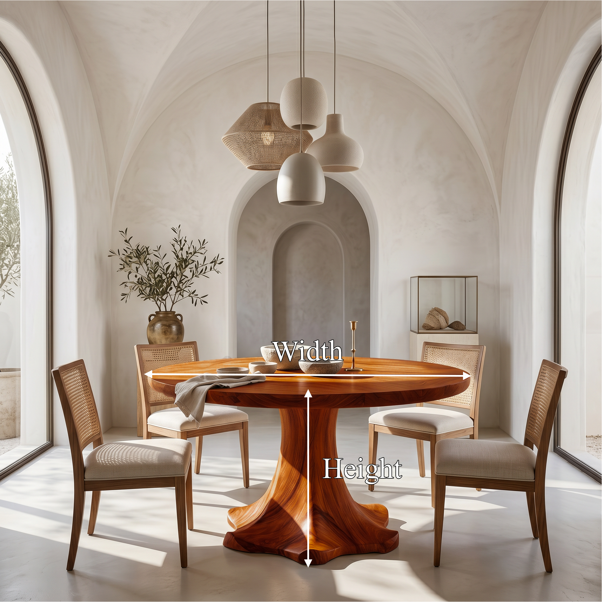 Farmhouse Dining Table With Sculptural Wooden Base Farmhouse Round Dining Table With Sculptural Wooden Base For Dining Room SINLSADT197