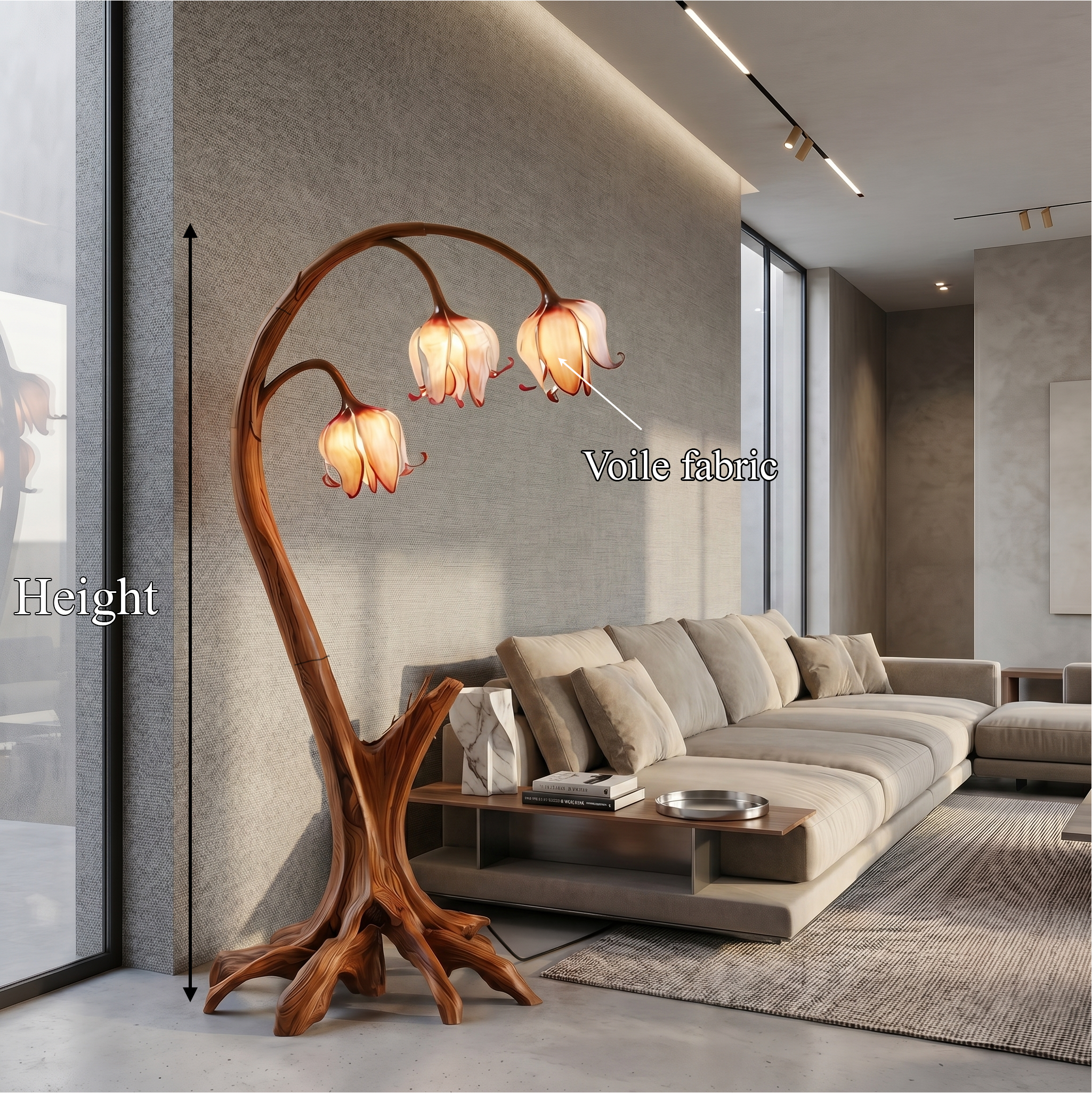 Rustic Floor Lamp With Blooming Bell Flower Design For Bedroom And Living Room SINLSAFLP100