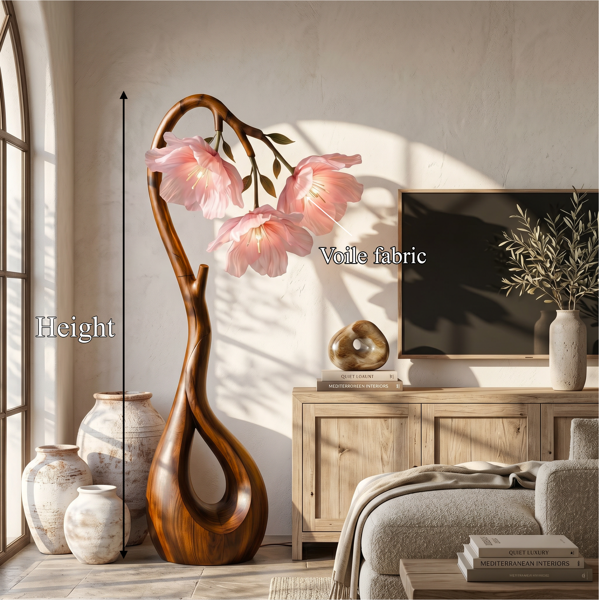 Modern Floor Lamp With Nature Inspired Silhouette For Living Room And Reading Nook SINLSAFLP101