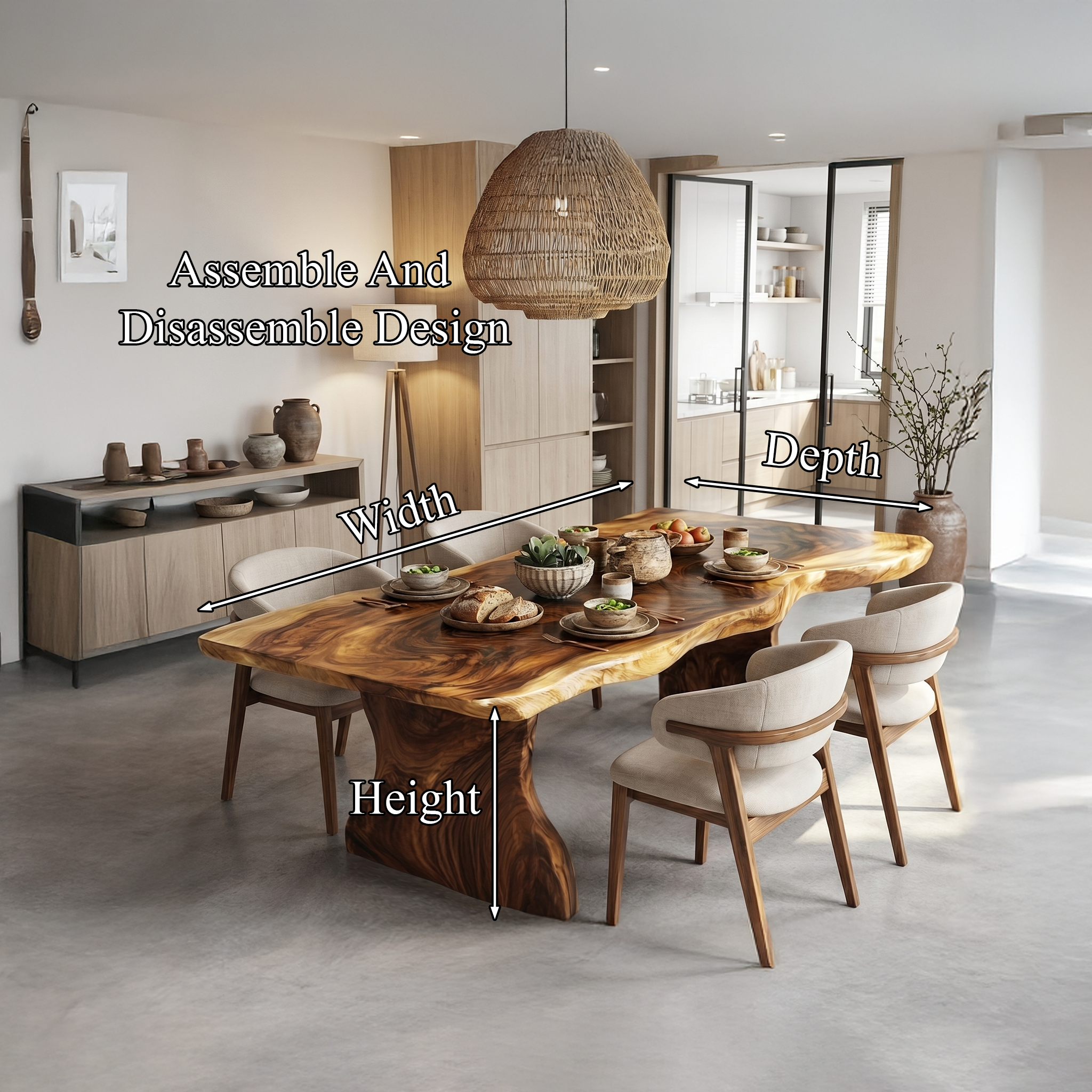 Rustic Dining Table Live Edge Design For Dining Room SINLHADT202