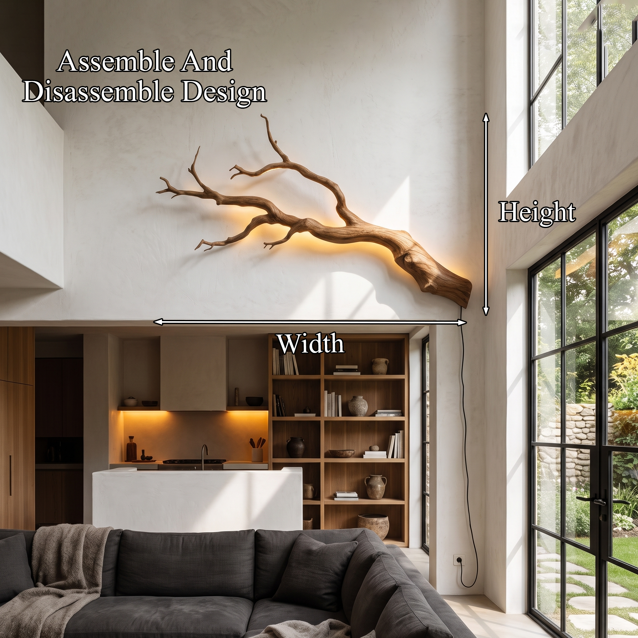 Organic Wall Lamp With Sculptural Tree Branch Design For Living Room SINLHAPL015