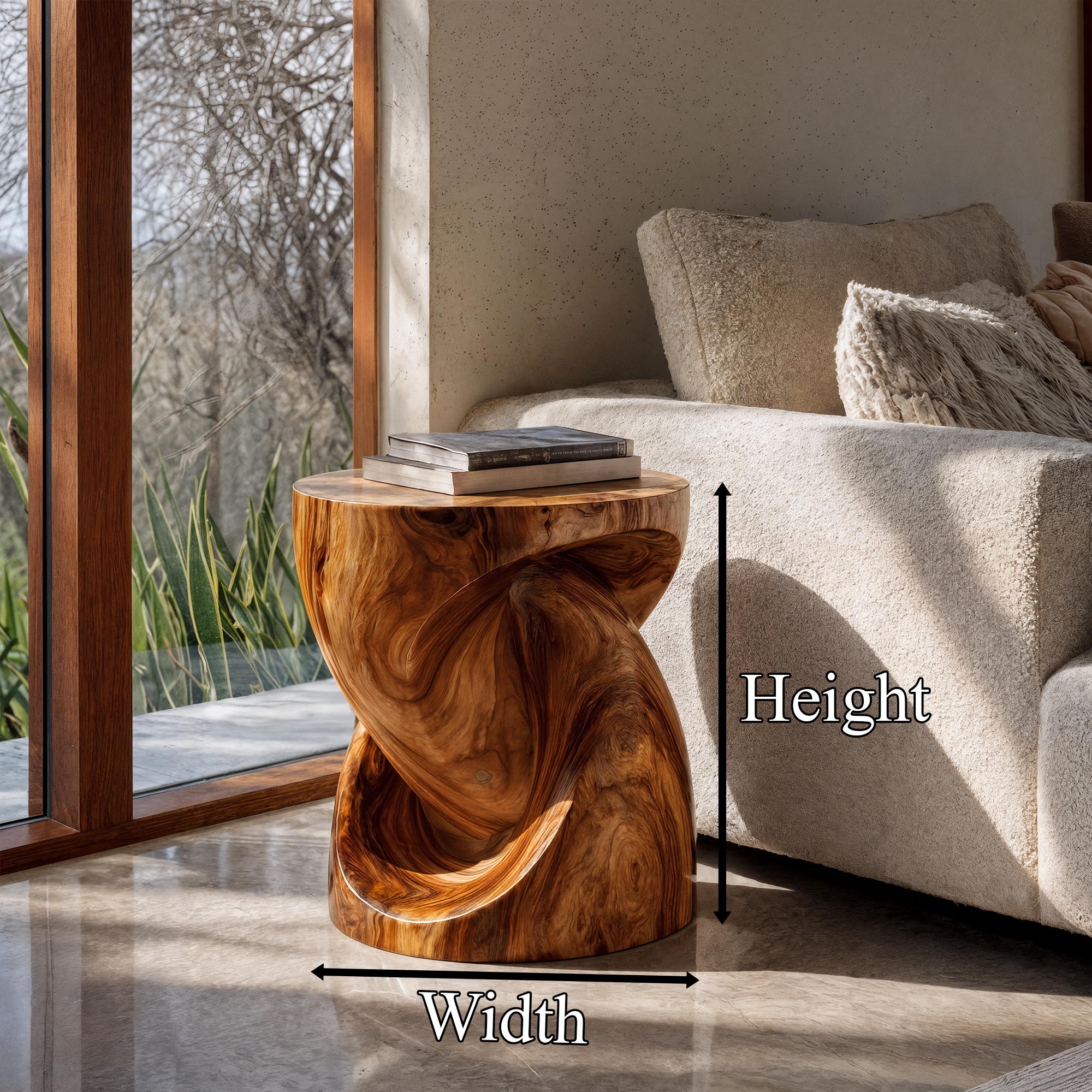 Rustic Twisted Wood Beside Table For Living Room SINLKIBT245