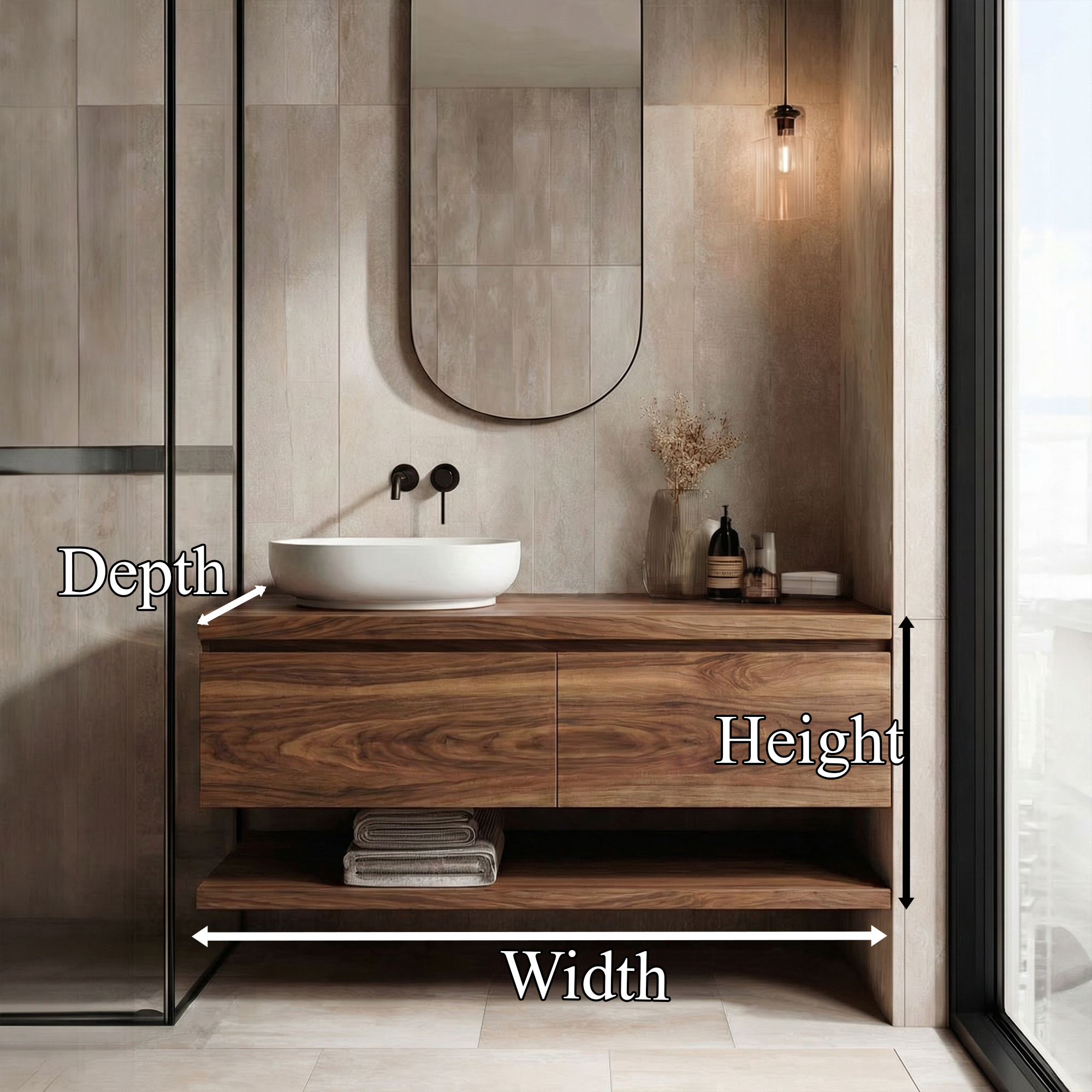 Mid Century Bathroom Vanity Cabinet for Small Bathroom Spaces SINLKIBRV202