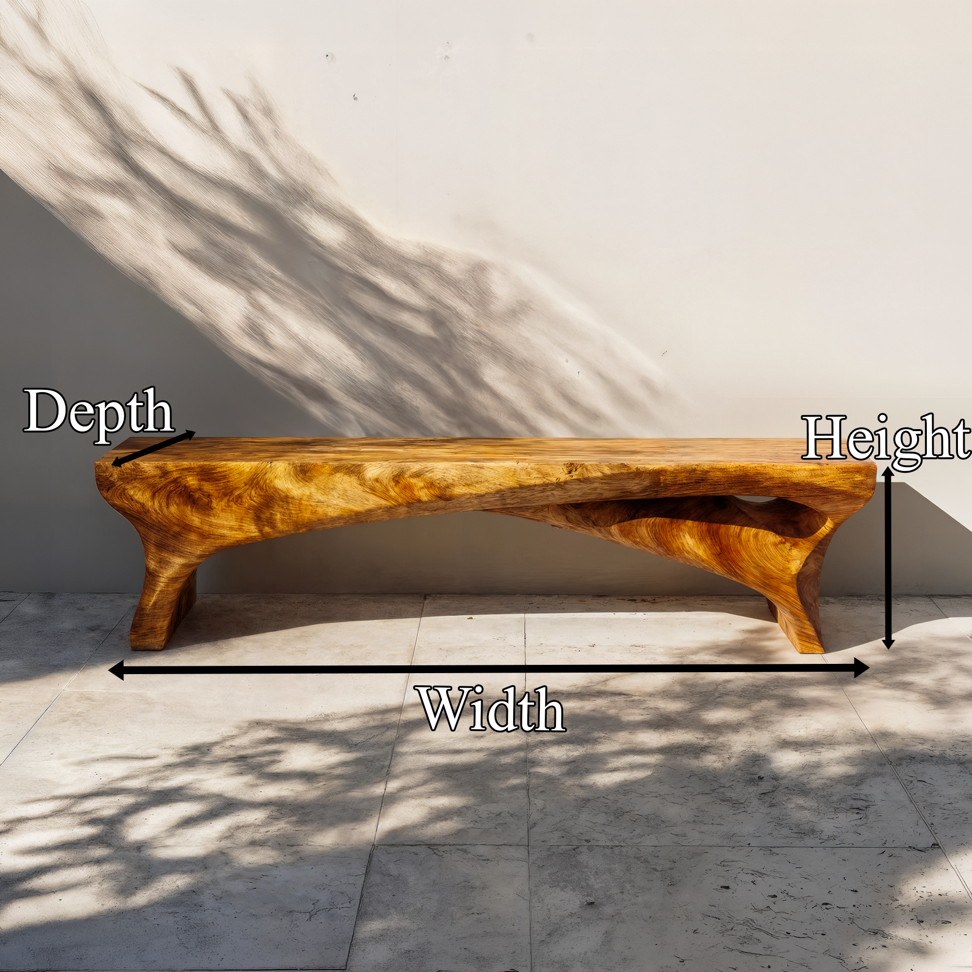 Minimal Rustic Bench Solid Wood Live Edge Structure Entryway Or Hallway SINLKIRS096