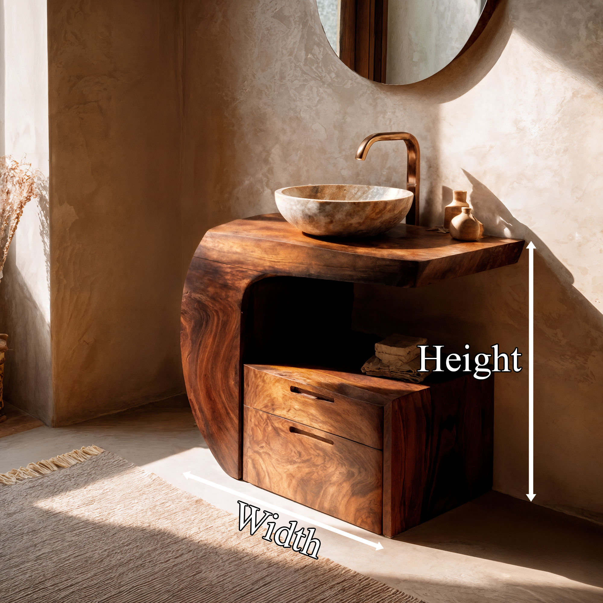 Modern Organic Bathroom Vanity With Storage For Bathroom SINLKIBRV303