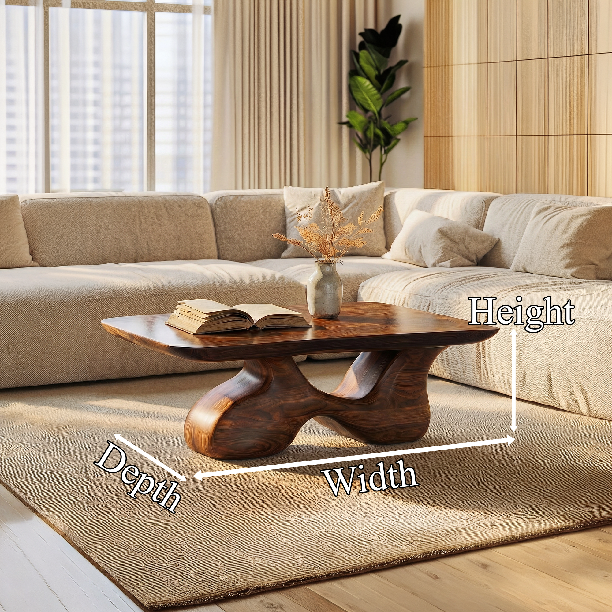 Mid Century Wooden Coffee Table For Living Room And Lounge SINLKICF357