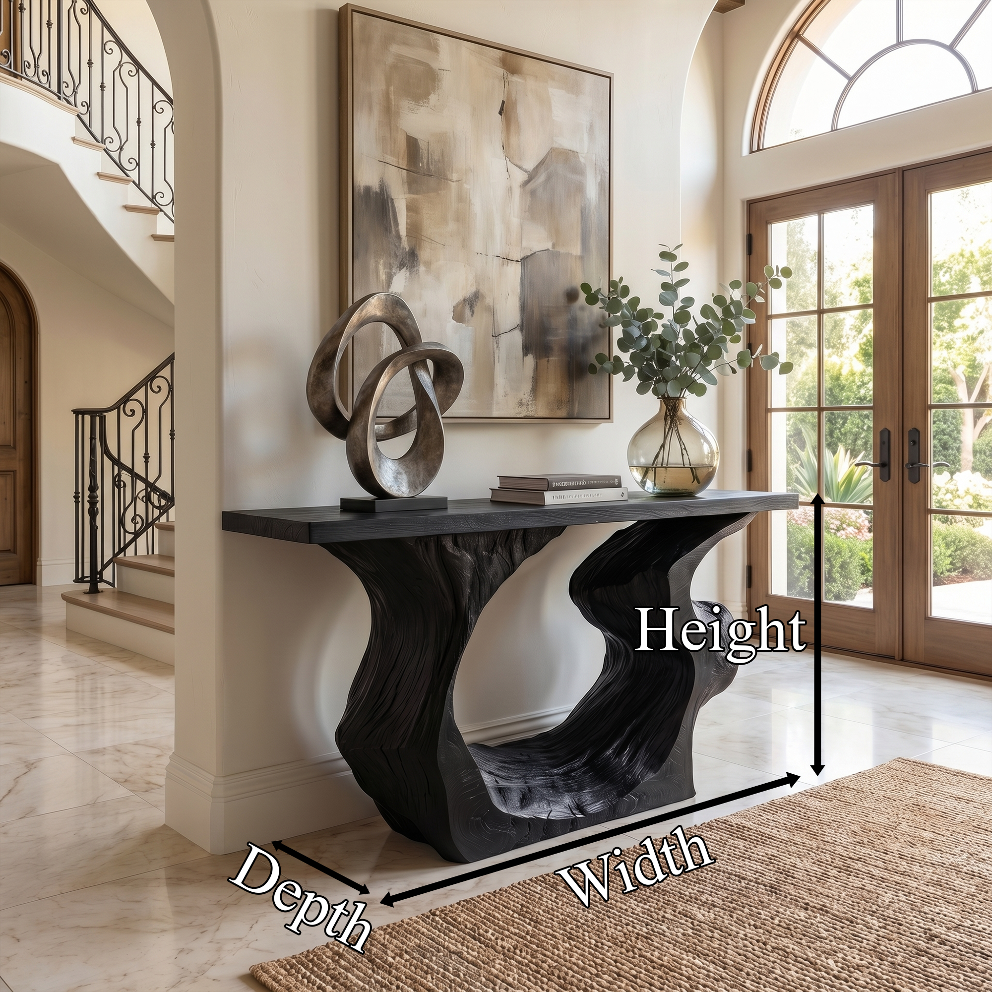 Sculptural Console Table Entryway Table Modern Sofa Table For Living Room And Entryway SINLKICS569