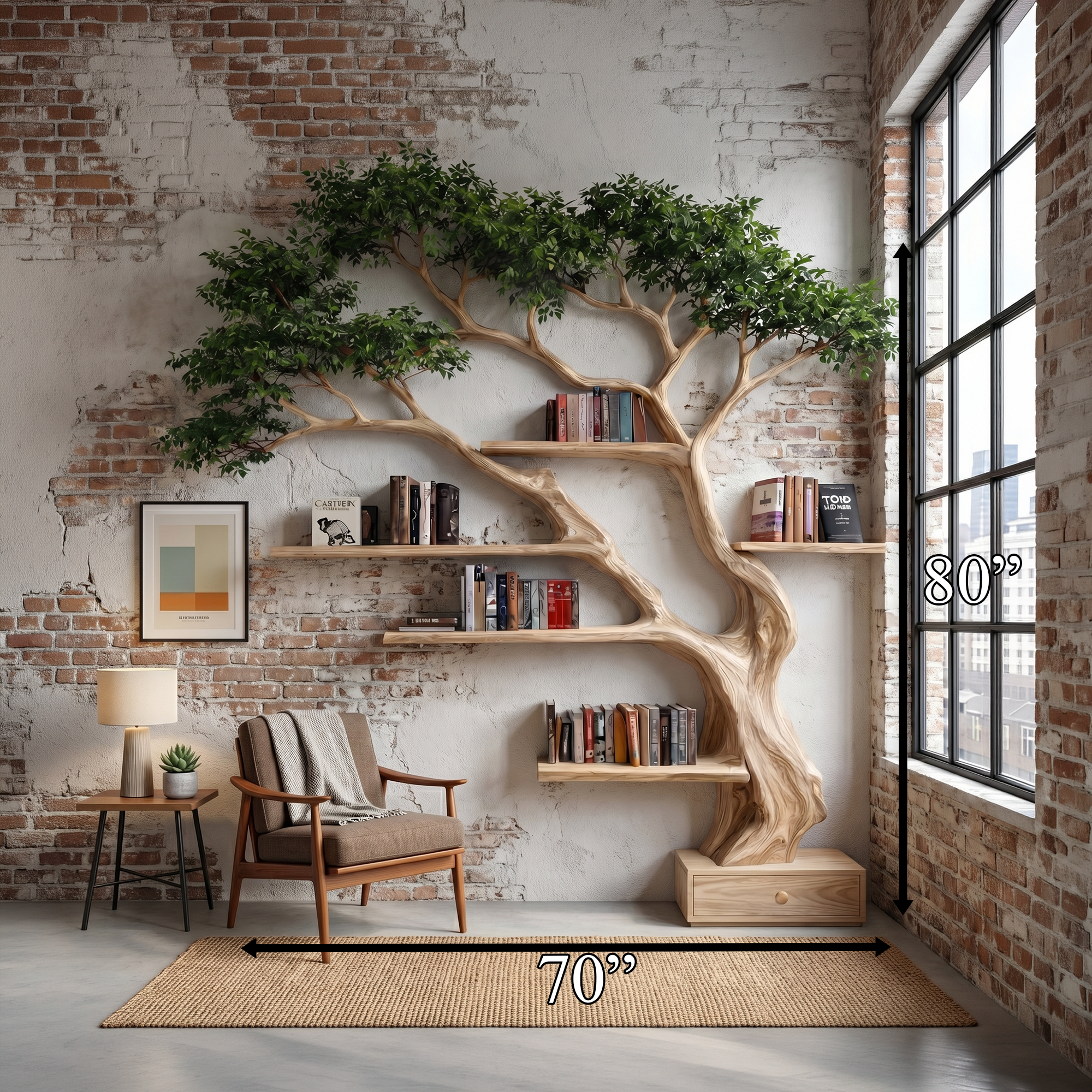 Nature Inspired Tree Bookshelf For Living Room And Bedroom SINLKITB722