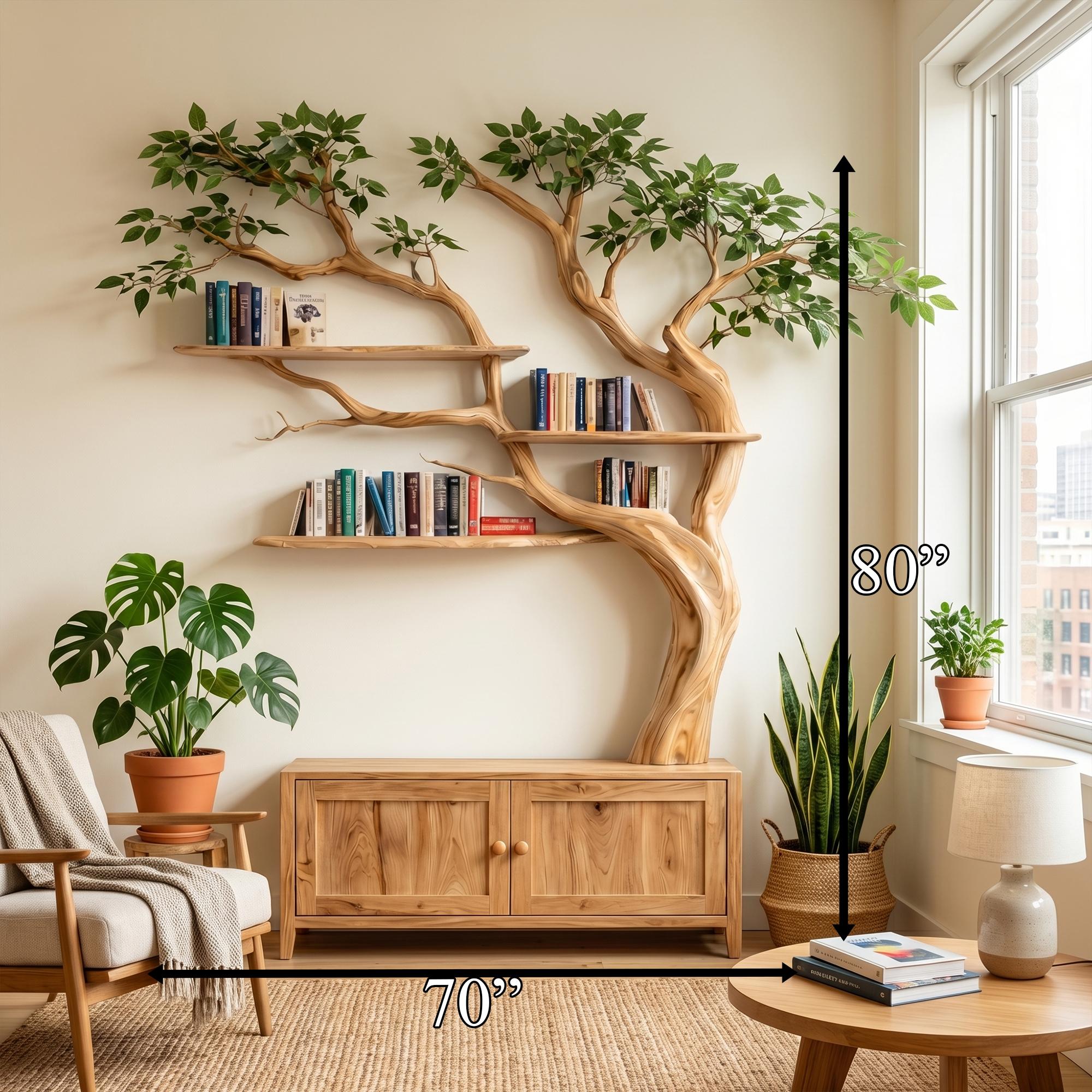 Sculptural Tree Bookcase With Storage For Living Room And Reading Room SINLKITB723