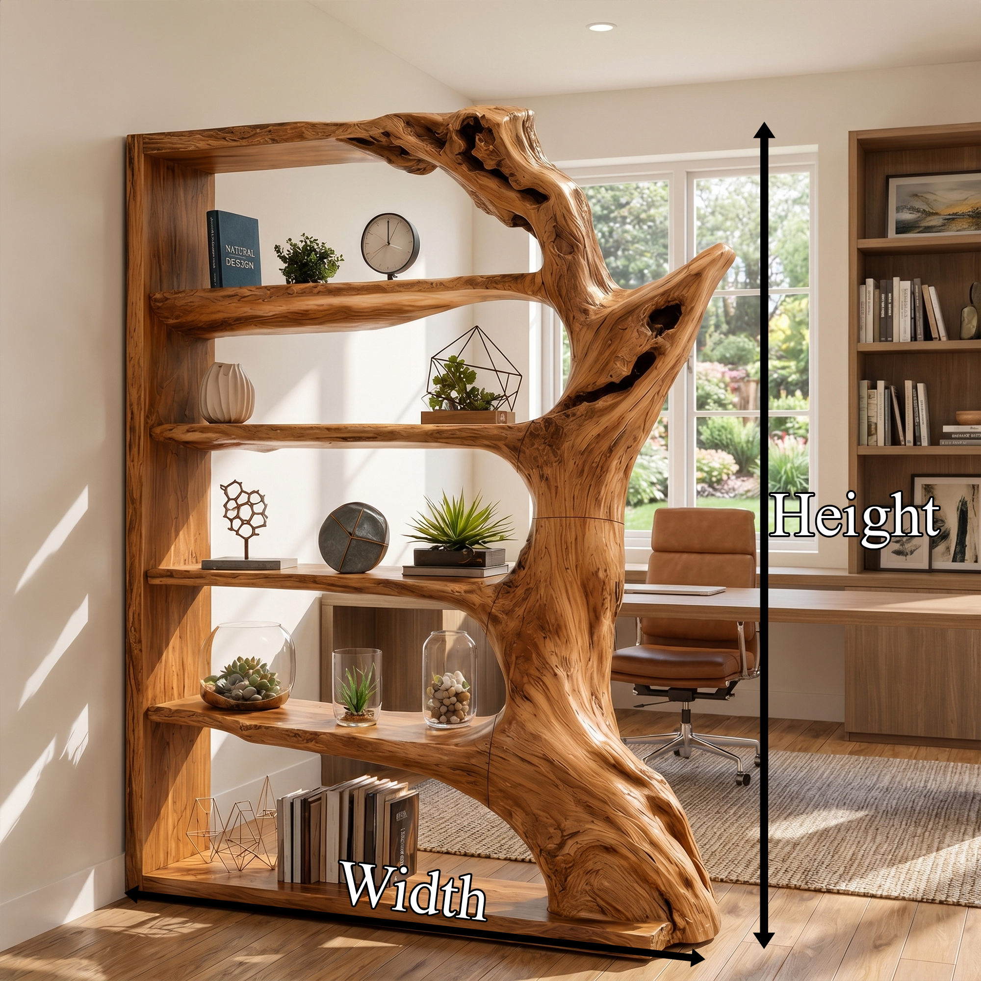 Contemporary Tree Bookshelf With Artistic Solid Wood Design For Living Room SINLKITB740