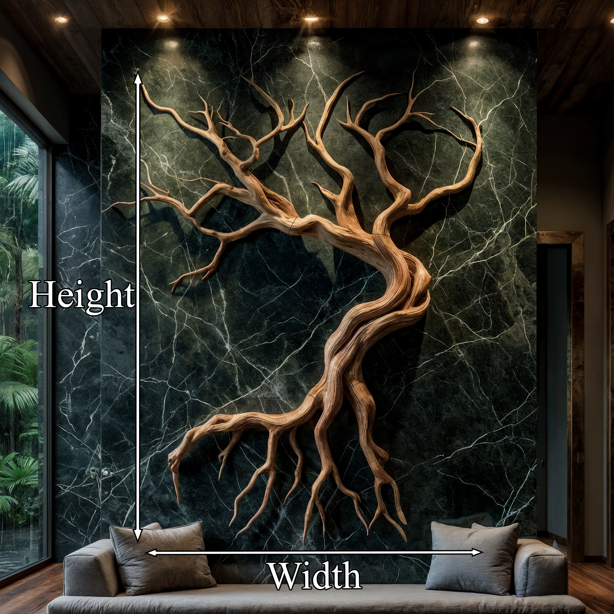 Modern Tree Branch Sculpture Wall Decor Living Room SINLKIWD058