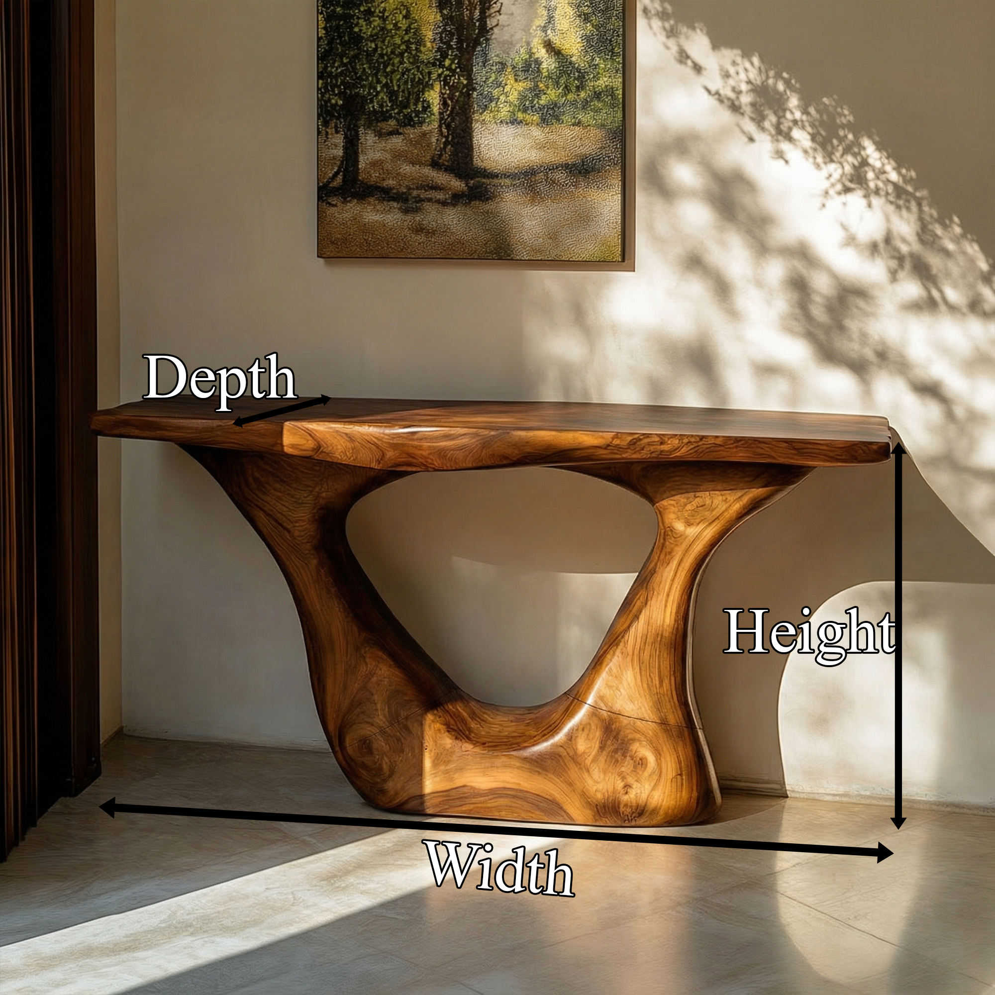 Contemporary Organic Sculptural Console Table For Entryway And Living Room Space SINLKICS565