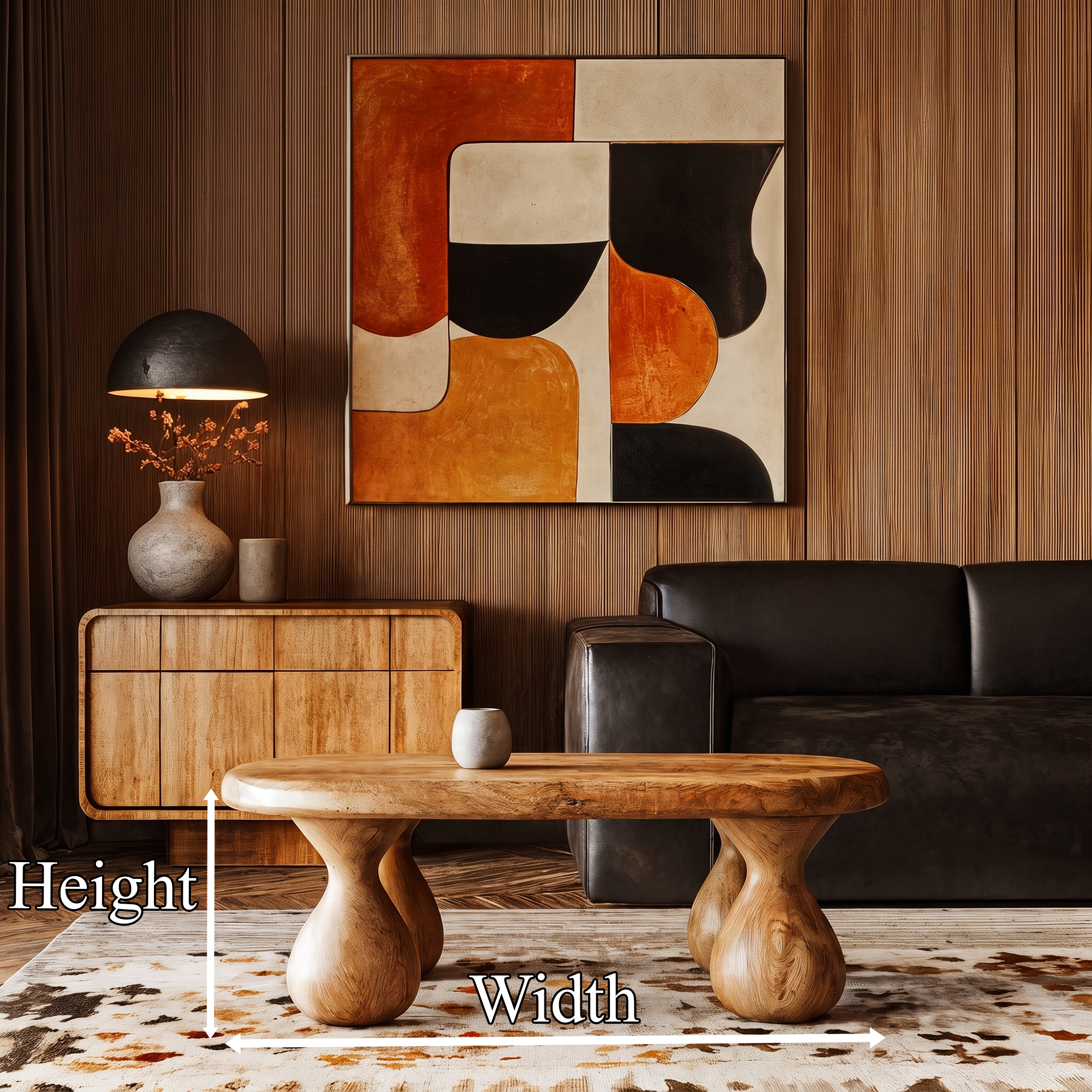 Rustic Coffee Table With Handcrafted Sculptural Wood Design For Living Room SINLKICF409