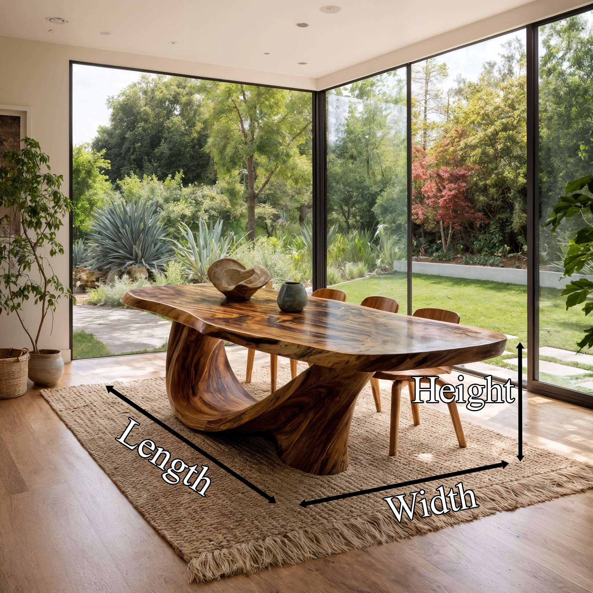 Rustic Natural Wood Dining Table For Dining Room And Kitchen SINLKIDT163