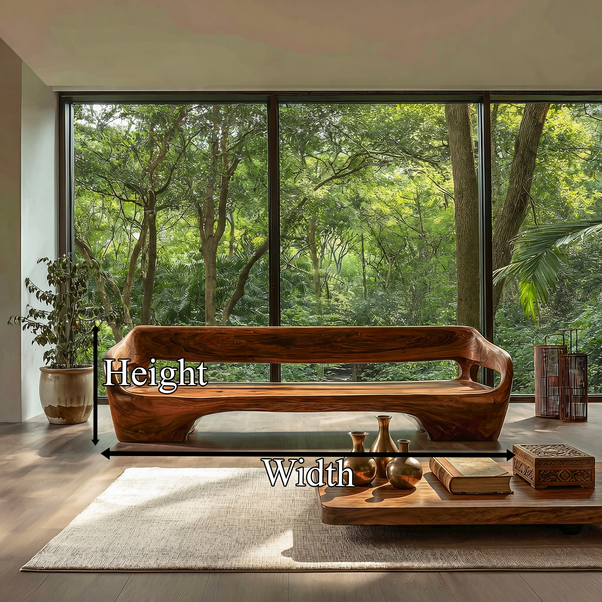 Modern Organic Sofa Frame With Sculptural Solid Wood Design For Living Room SINLKISF023