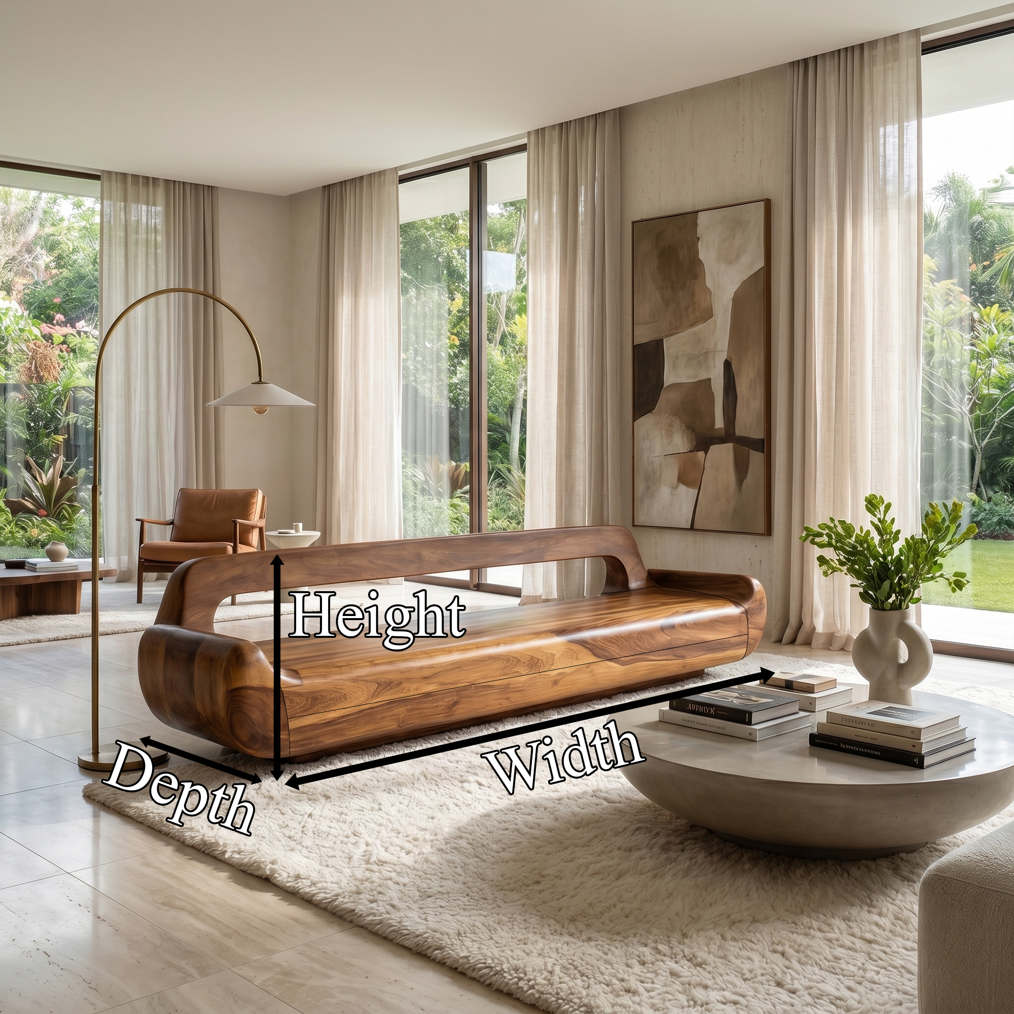 Minimalist Organic Sofa Frame With Low Profile Solid Wood Design For Living Room SINLKISF025