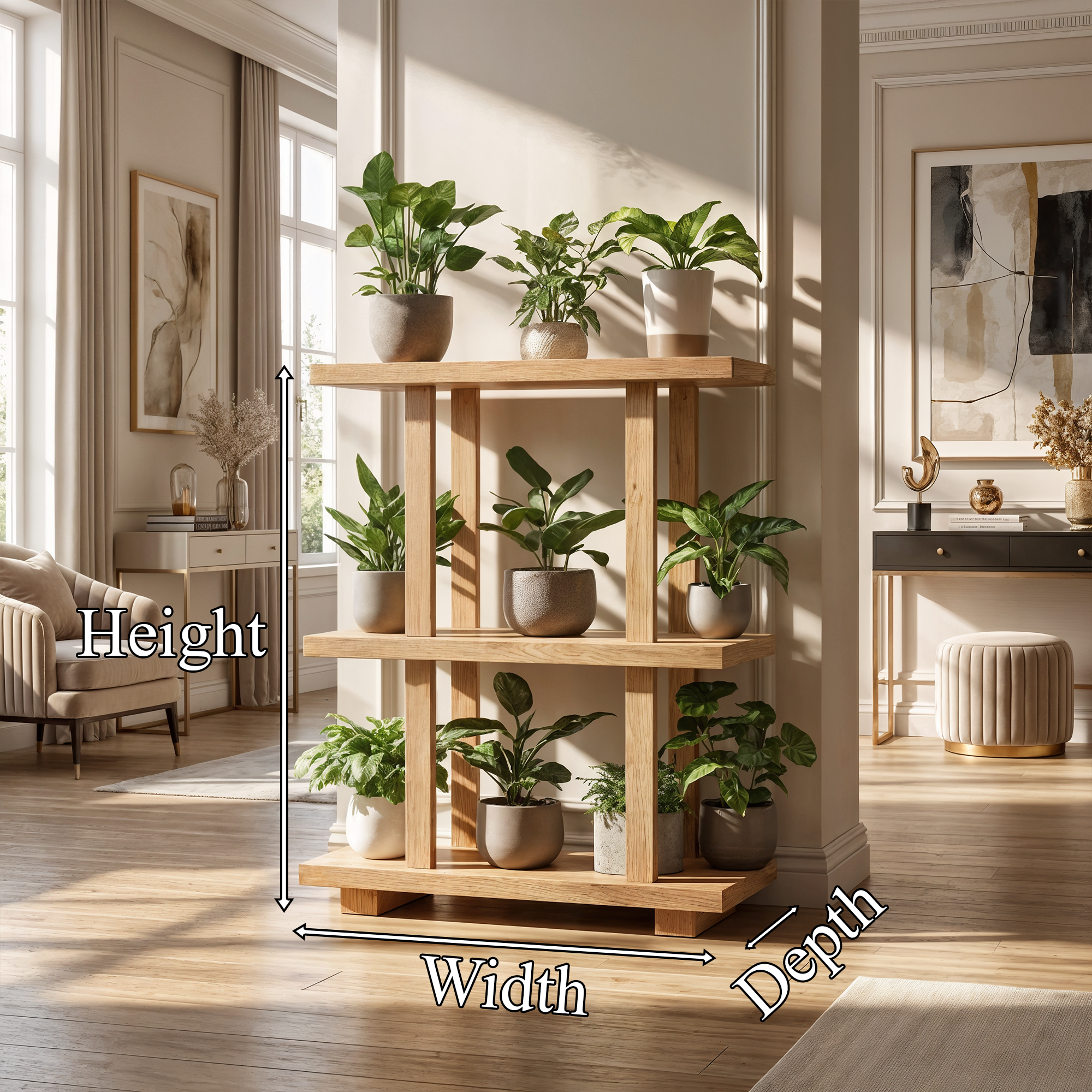 Mid Century Plant Shelf Indoor Garden Decor SINLKITT083