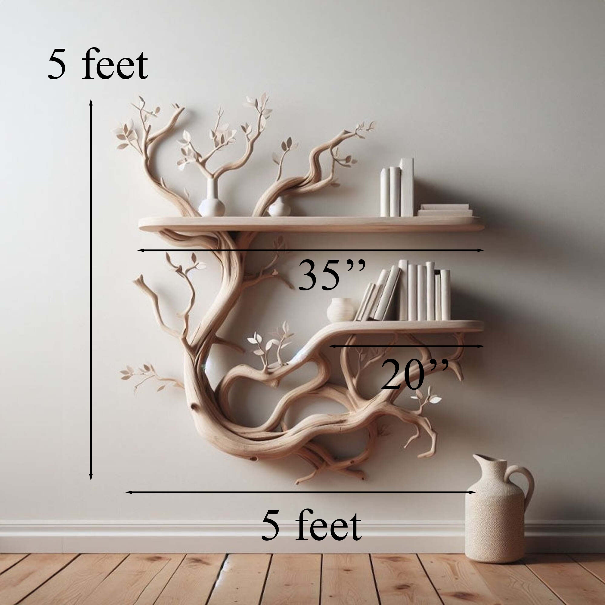 Cozy Tree Branch Driftwood Floating Shelf Wall Mount SINLTBS007