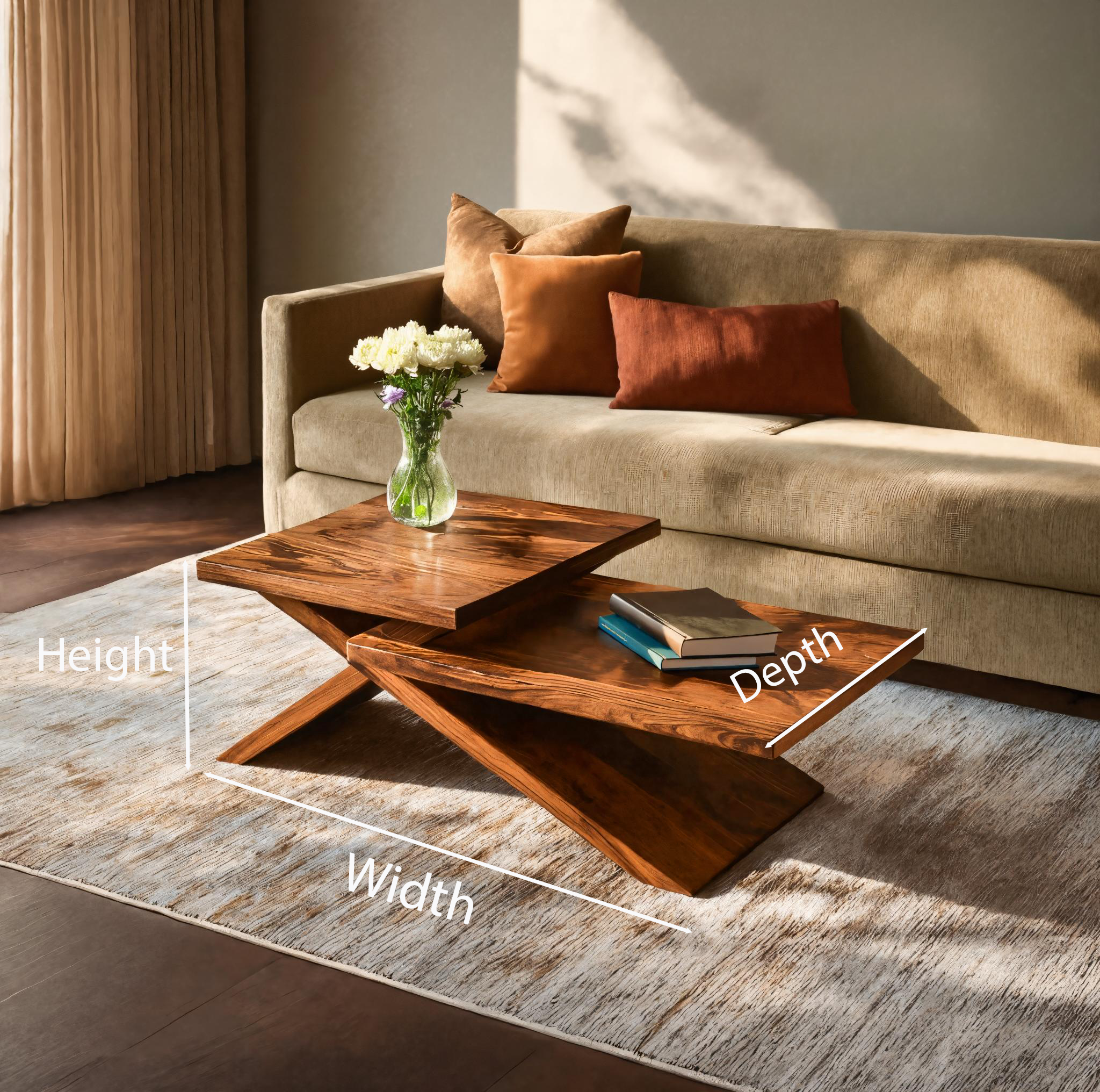 Rustic Coffee Table With Stylish Look For Living RTTHTTCF005