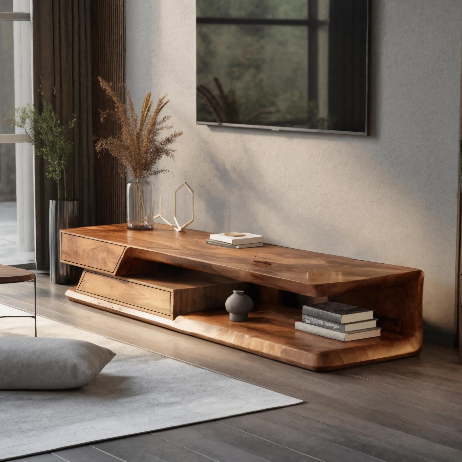 Modern TV Stand With Storage Shelves For Living Room SITHHNTVC012