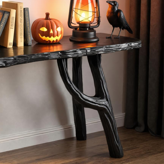 Halloween Gothic Wooden Console Table With Branch Legs For Living Room Or Entryway SITHTTHW003