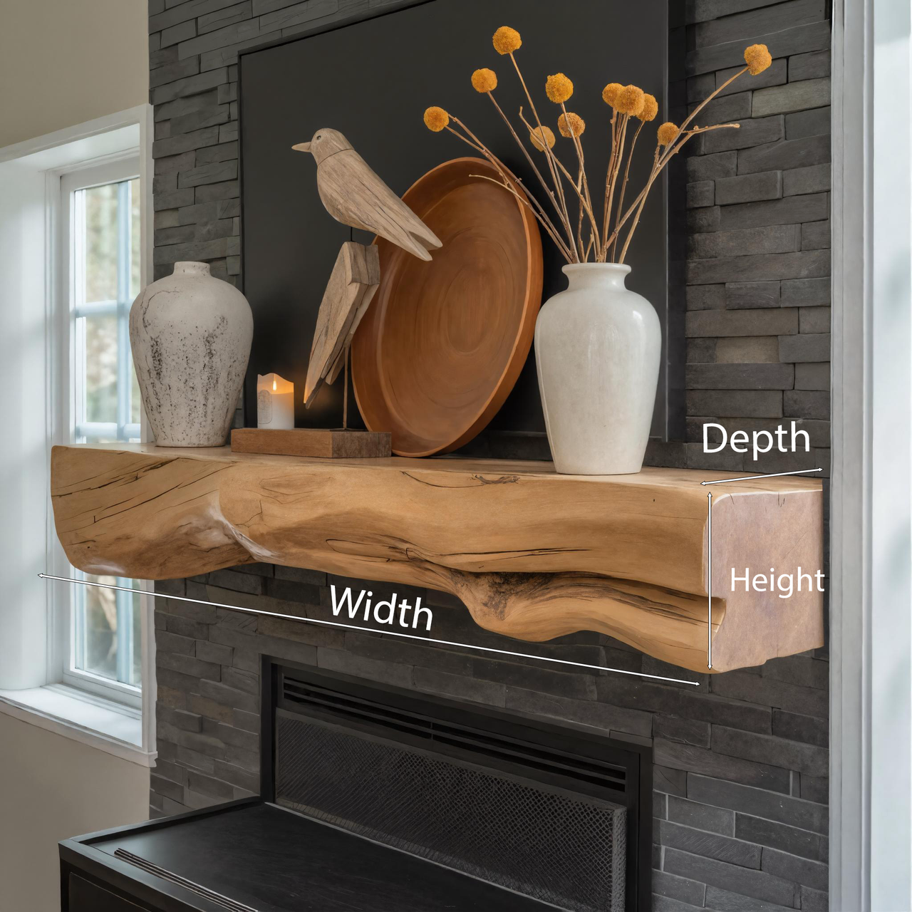 Natural Mantel Shelf For Fireplace Or Entryway SITHHNFS006