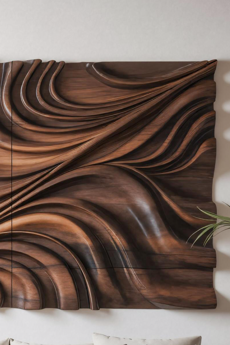 Elegant Wave Inspired Wall Sculpture for Modern Living Room SITHTTWA002