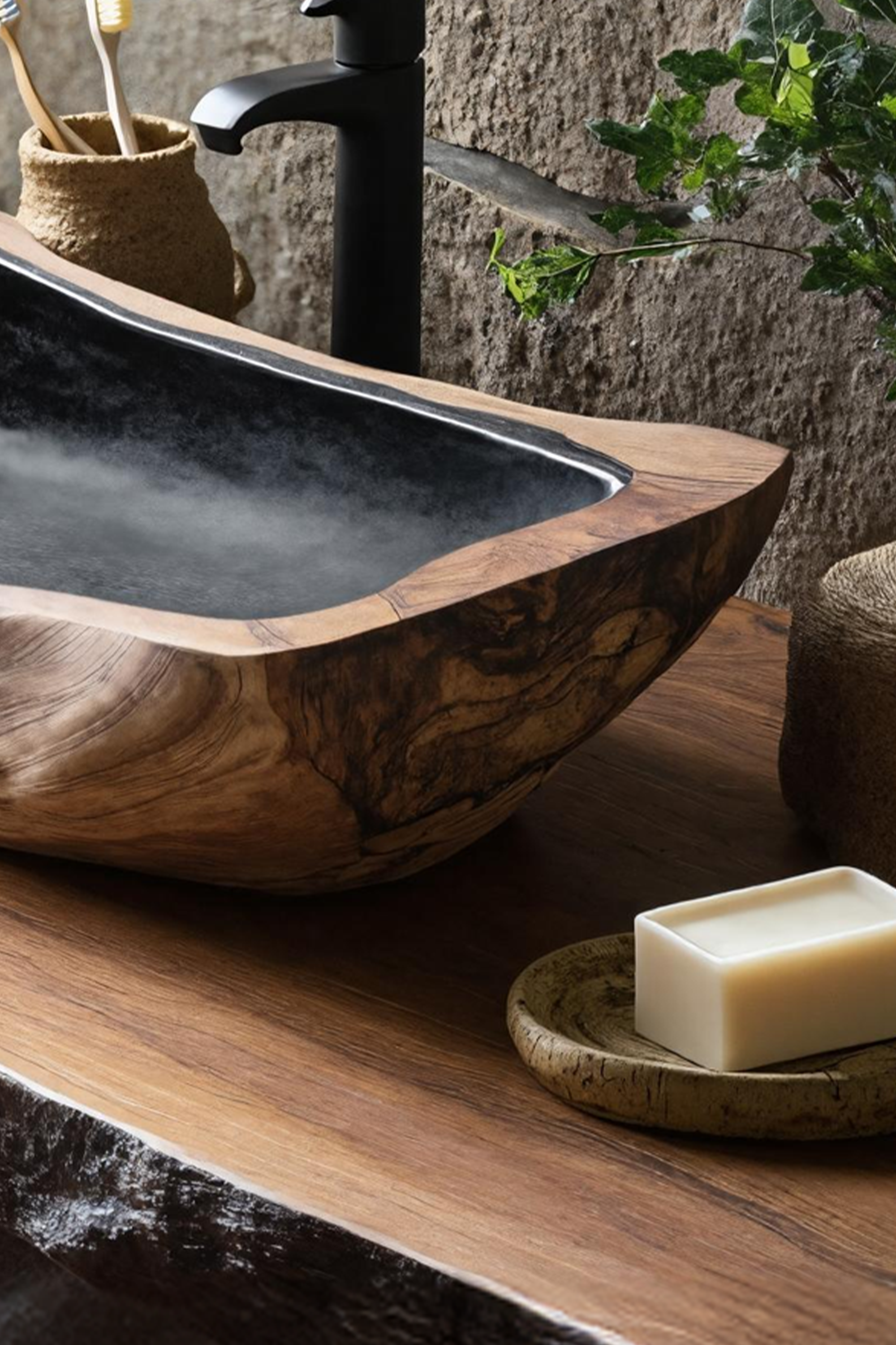 Farmhouse Rustic Wooden Vessel Sink For Home Bathroom SILDTTNVS027