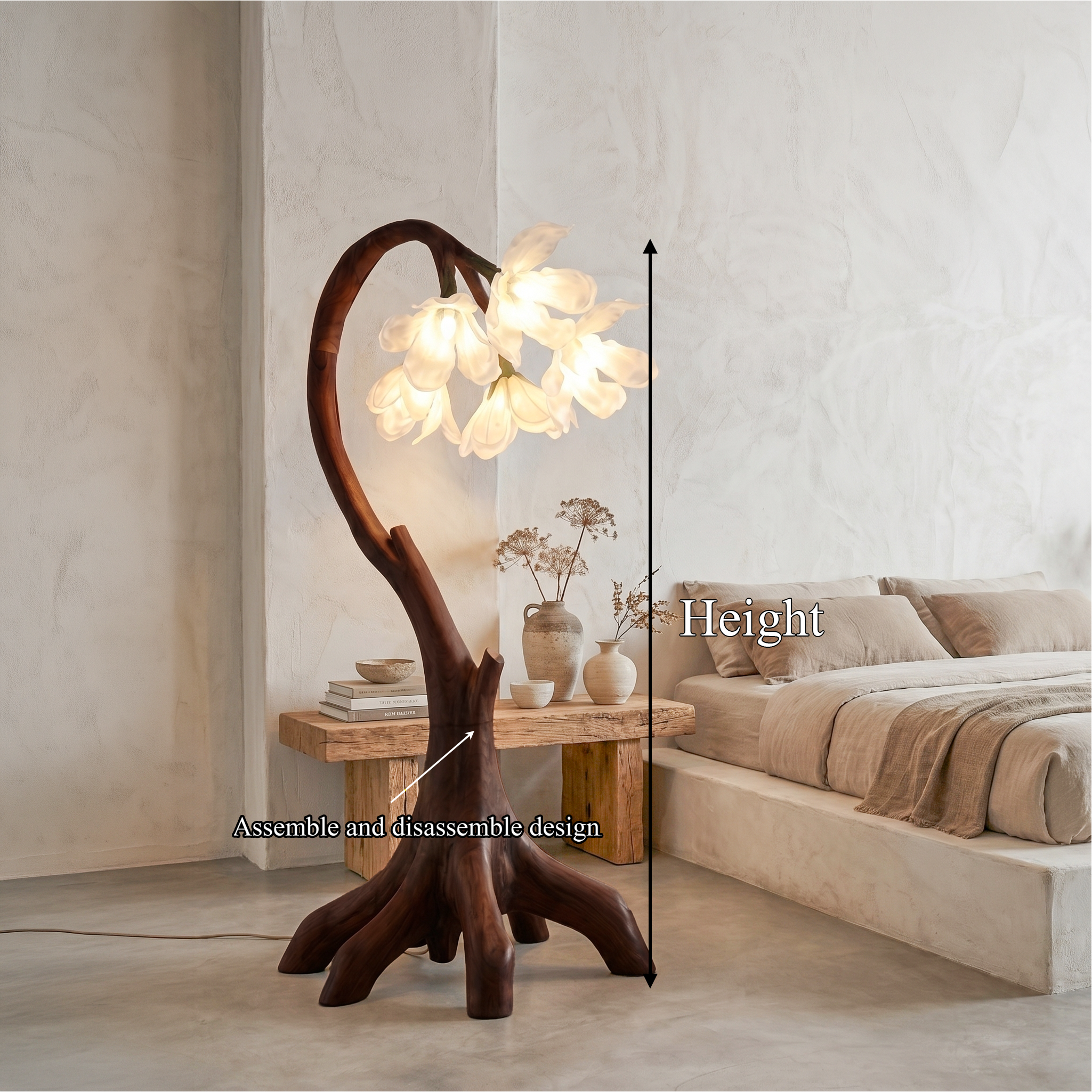 Organic Floral Floor Lamp For Living Room And Bedroom SINLSAFLP074