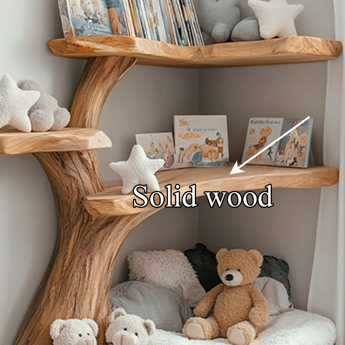 Rustic Corner Tree Bookshelf Kids Room Nursery SINLSATB310
