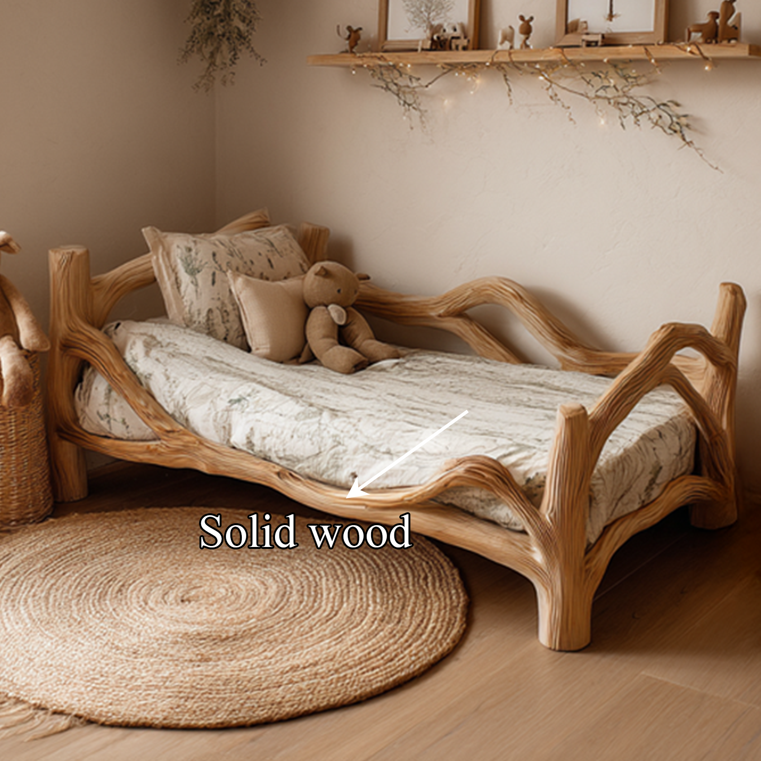Rustic Kids Bed Nursery Space SINLSAWB049