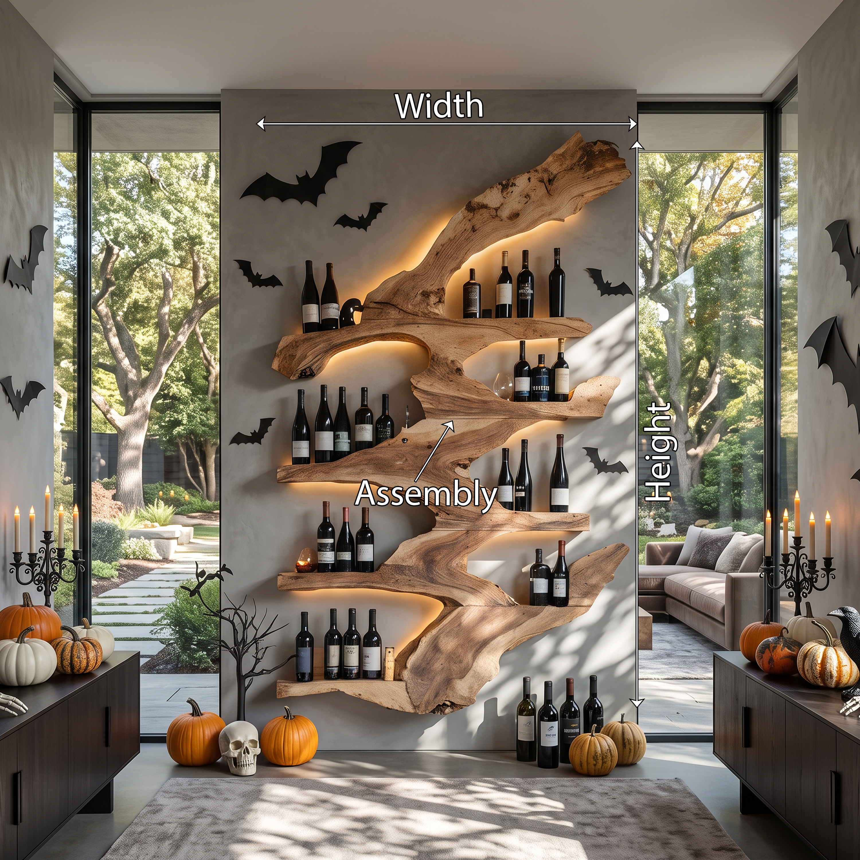 Modern Live Edge Wine Holder For Kitchen Halloween Furniture Ideas SILDTTRHWH003
