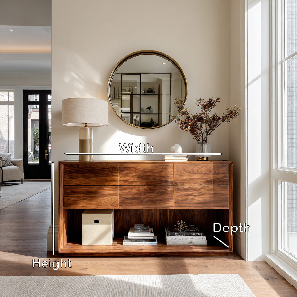 Minimal Wood Console Table With Multi Drawer For Entry Space RTTHHNCS029