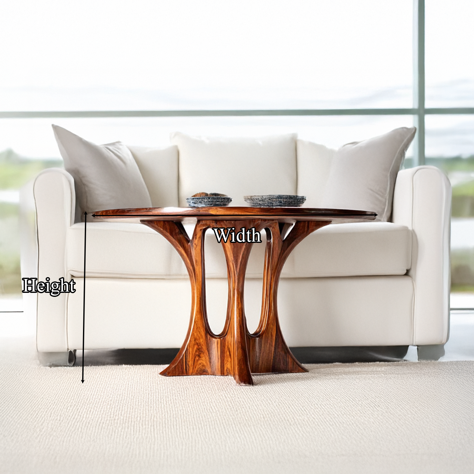 Modern Coffee Table Walnut Wood Living Room Gift SINLSACF022