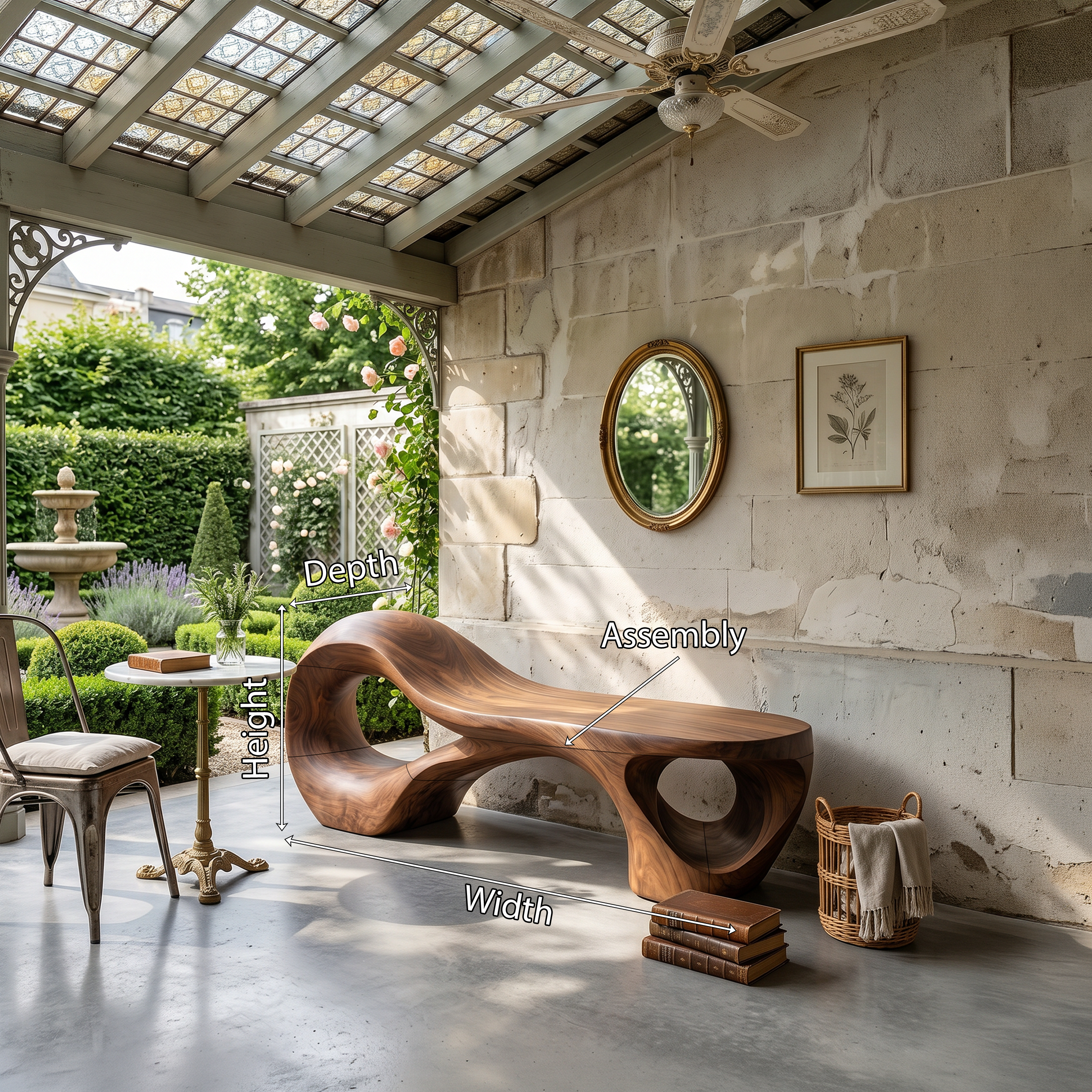 Contemporary Arched Cutout Bench For Courtyard Interior Area SILDTTNBEN021