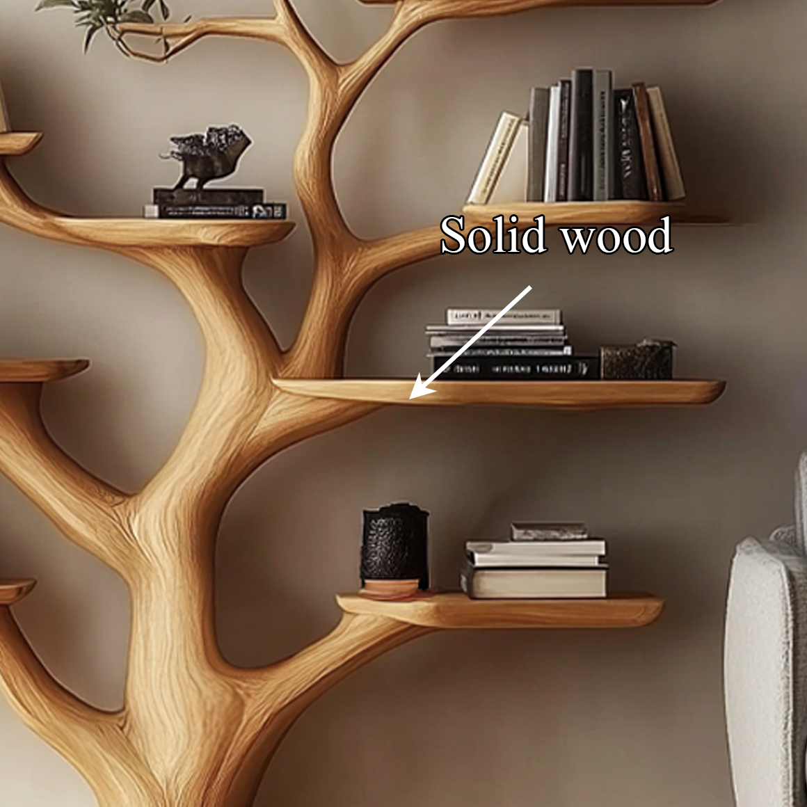 Handmade Walnut Tree Shelf Living Room Decor Gift SINLSATB500